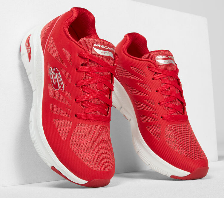 arch fit skechers red