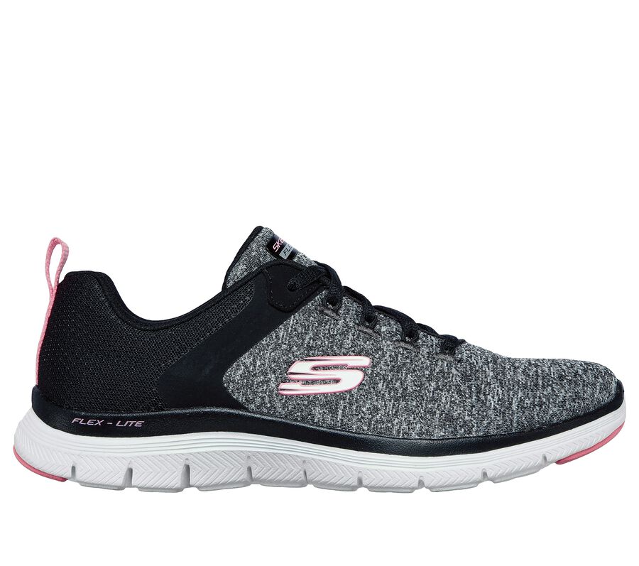 skechers black flex appeal 2.0 break free trainers