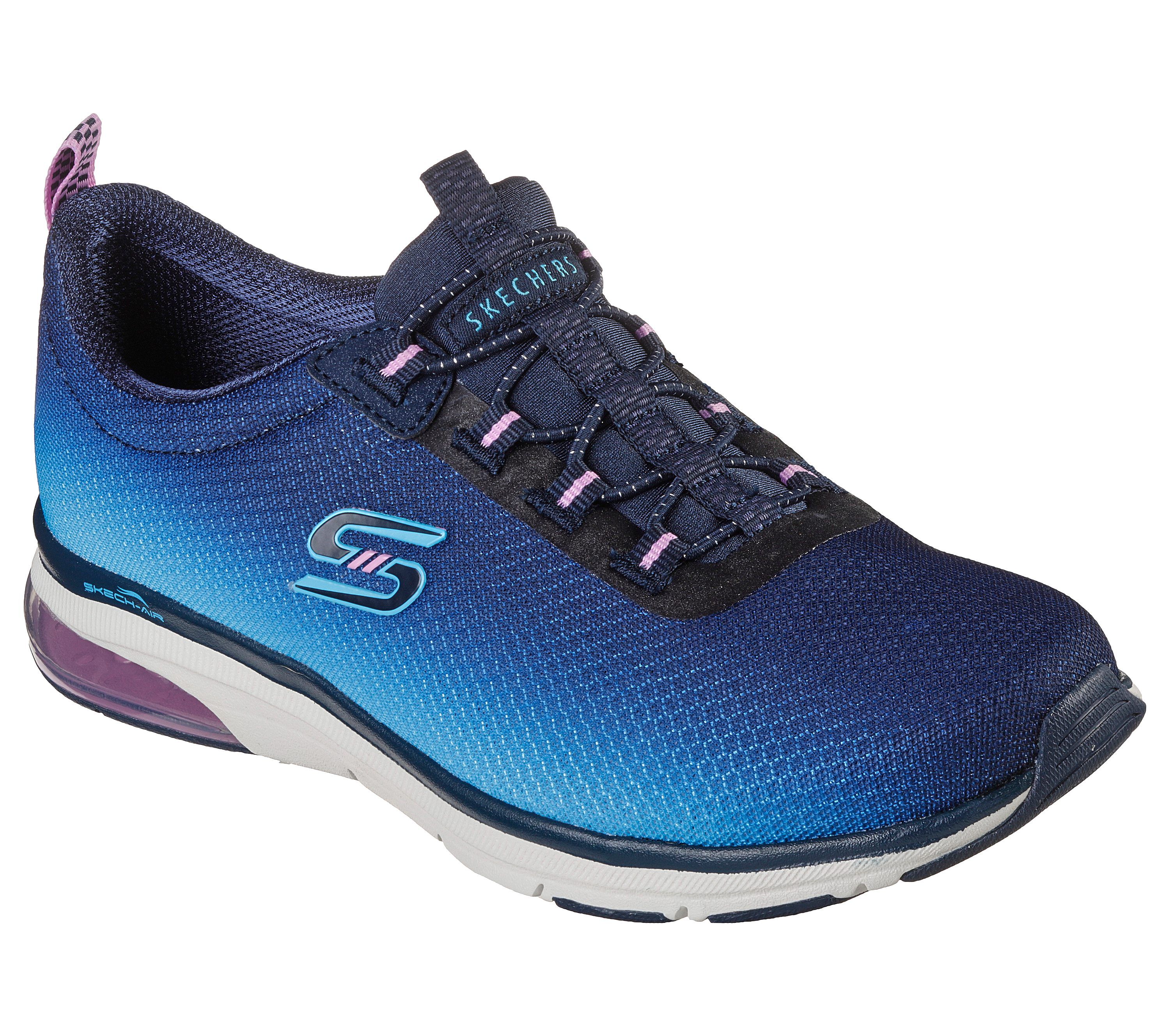 blue and black skechers