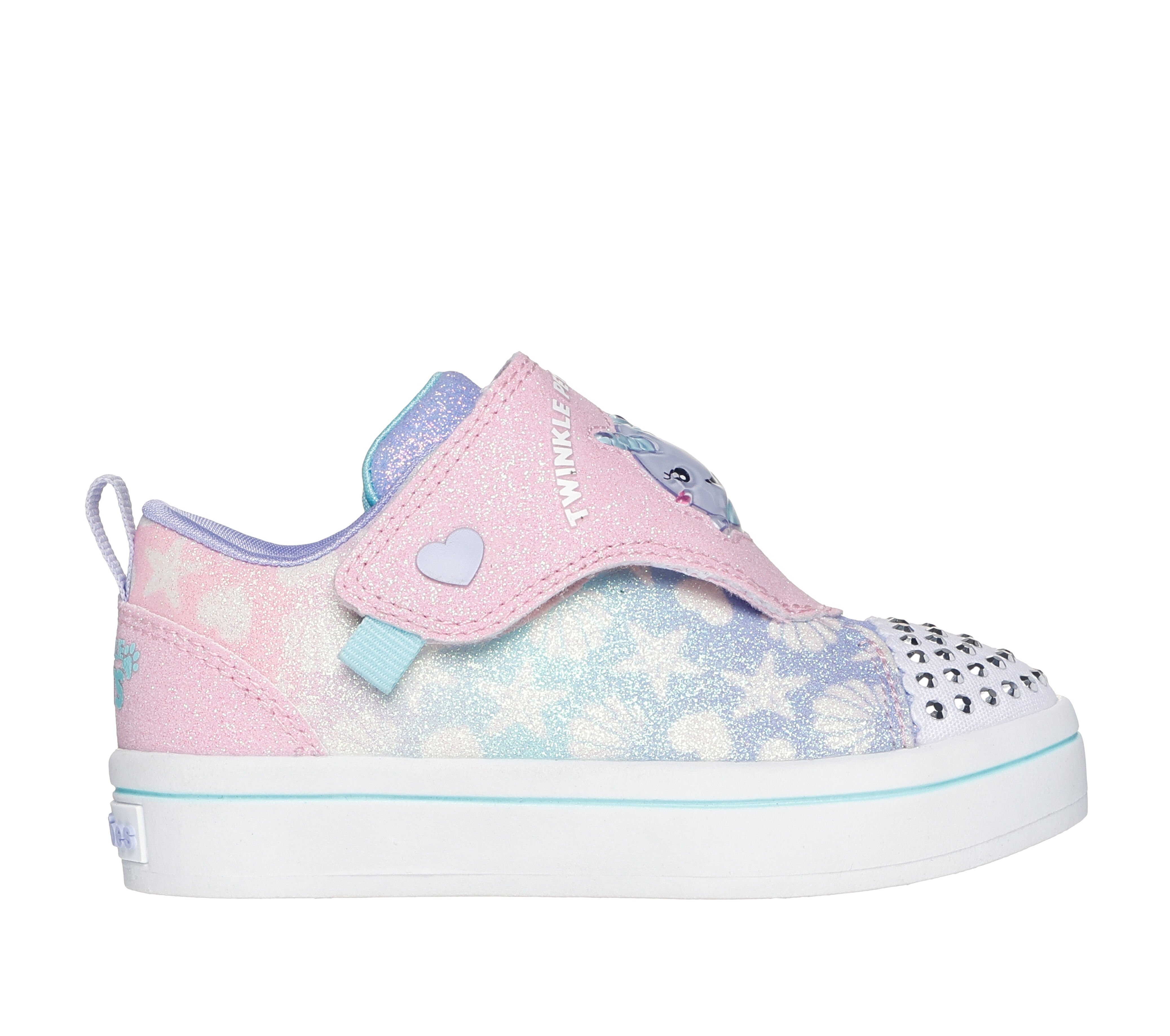 Skechers Girl s Twinkle Toes Twi Lites Twinkle Pets Sneaker Size 10.0 Mint Synthetic Textile