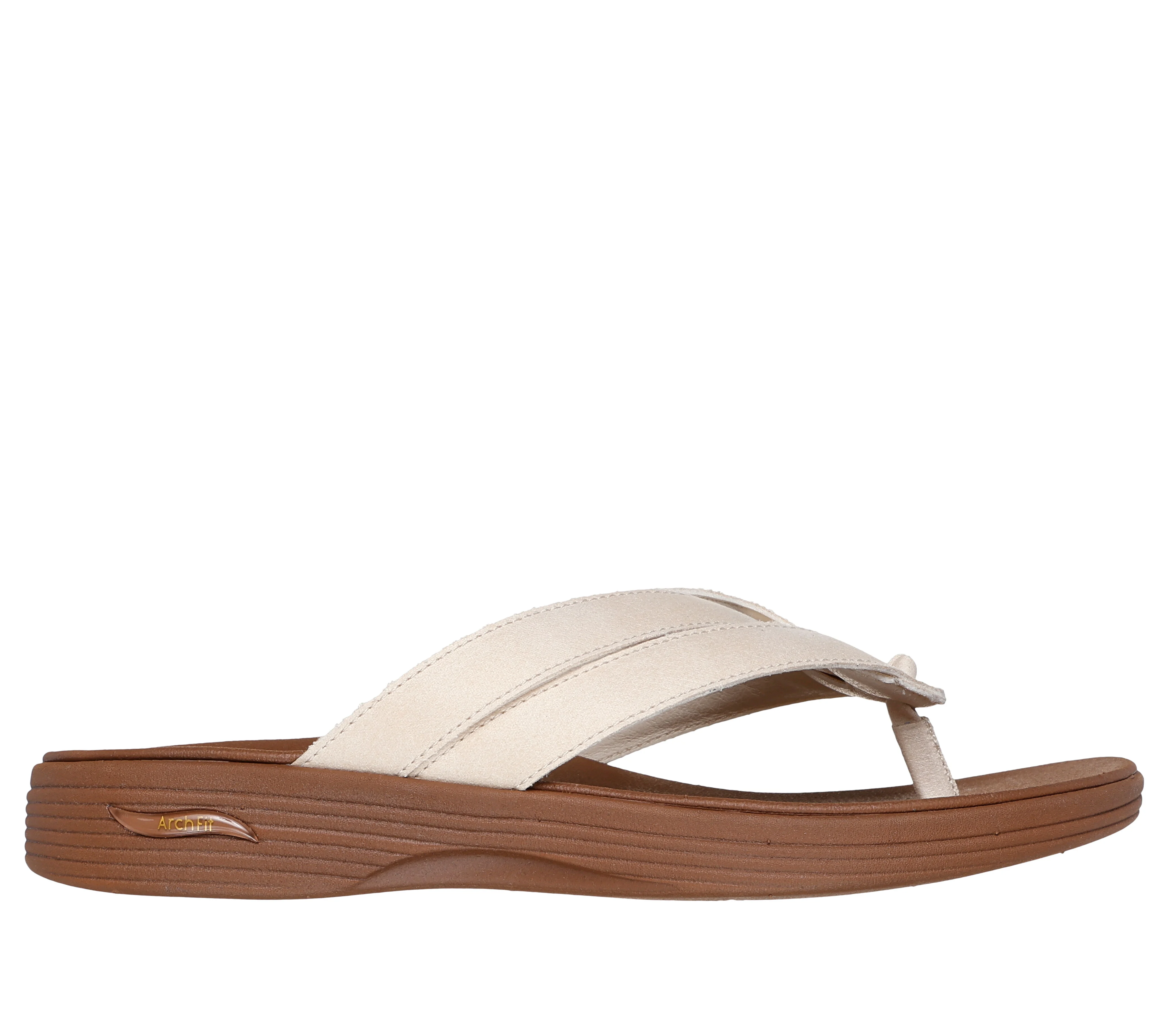 Skechers Women s Arch Fit Maui Playa Sandals Size 10.0 Off White Textile Vegan