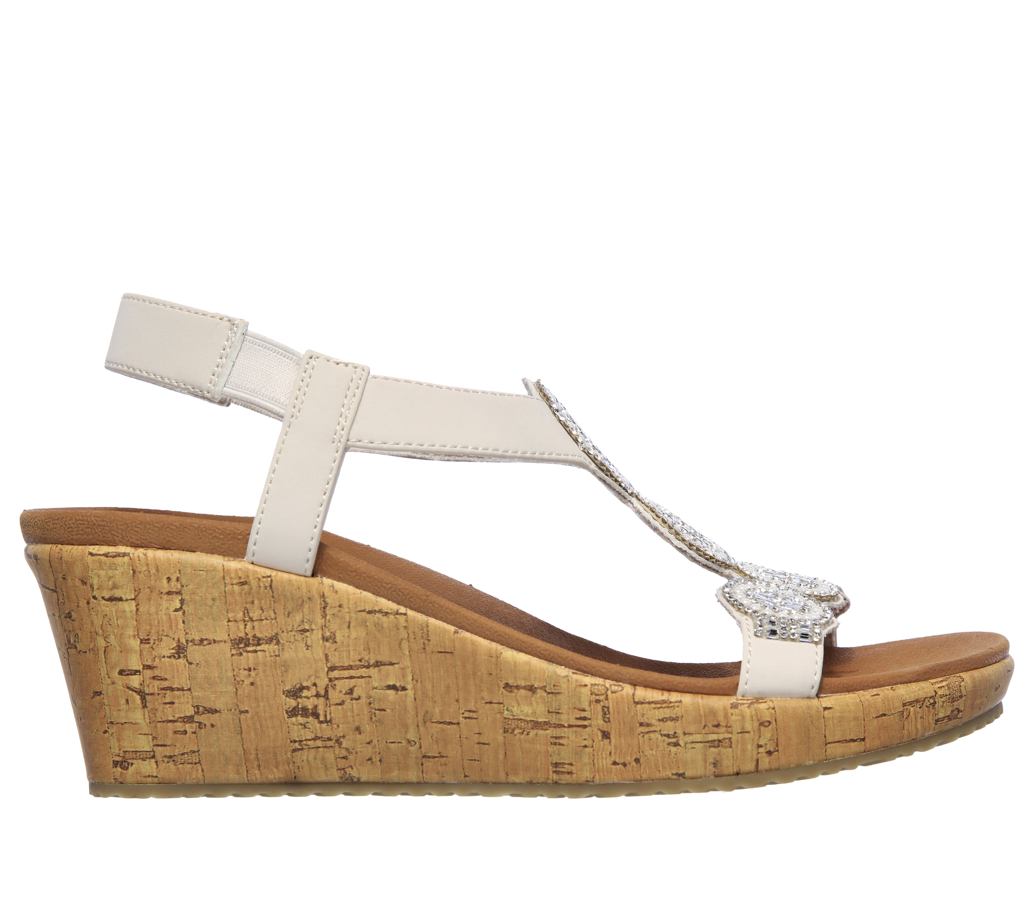 skechers white wedges