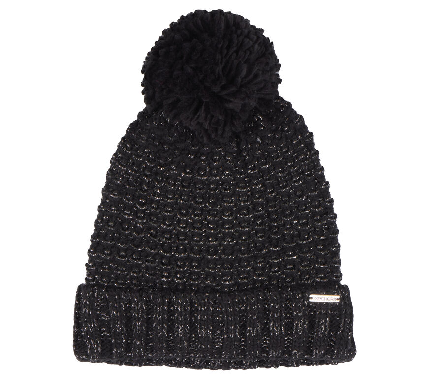 Skechers Logo Pom Pom Beanie - Black/White