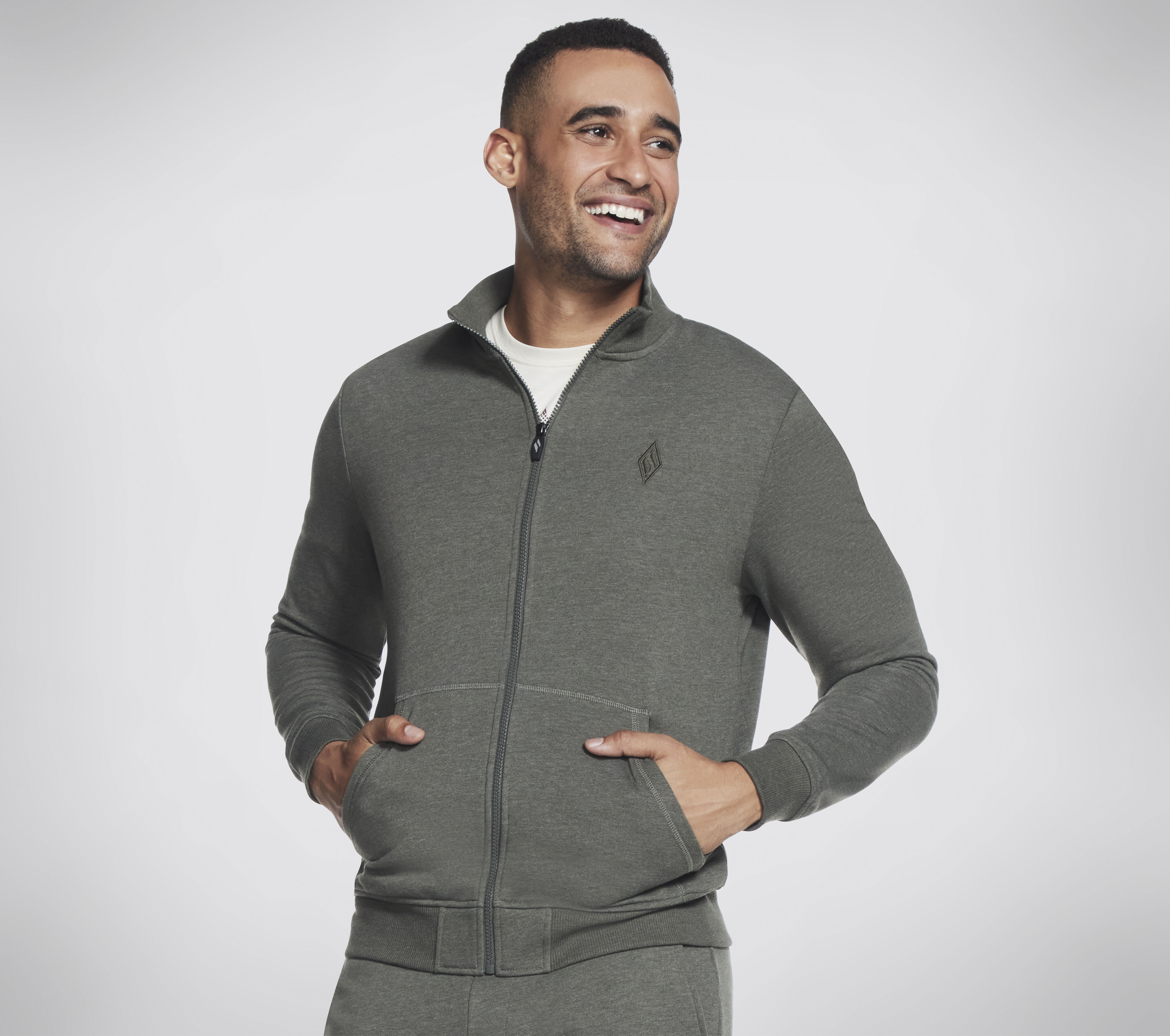 Hoodless zip up jackets hot sale