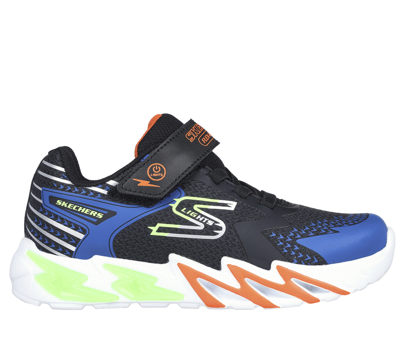 Skechers Boys Flex Glow Bolt Black Blue Size 2