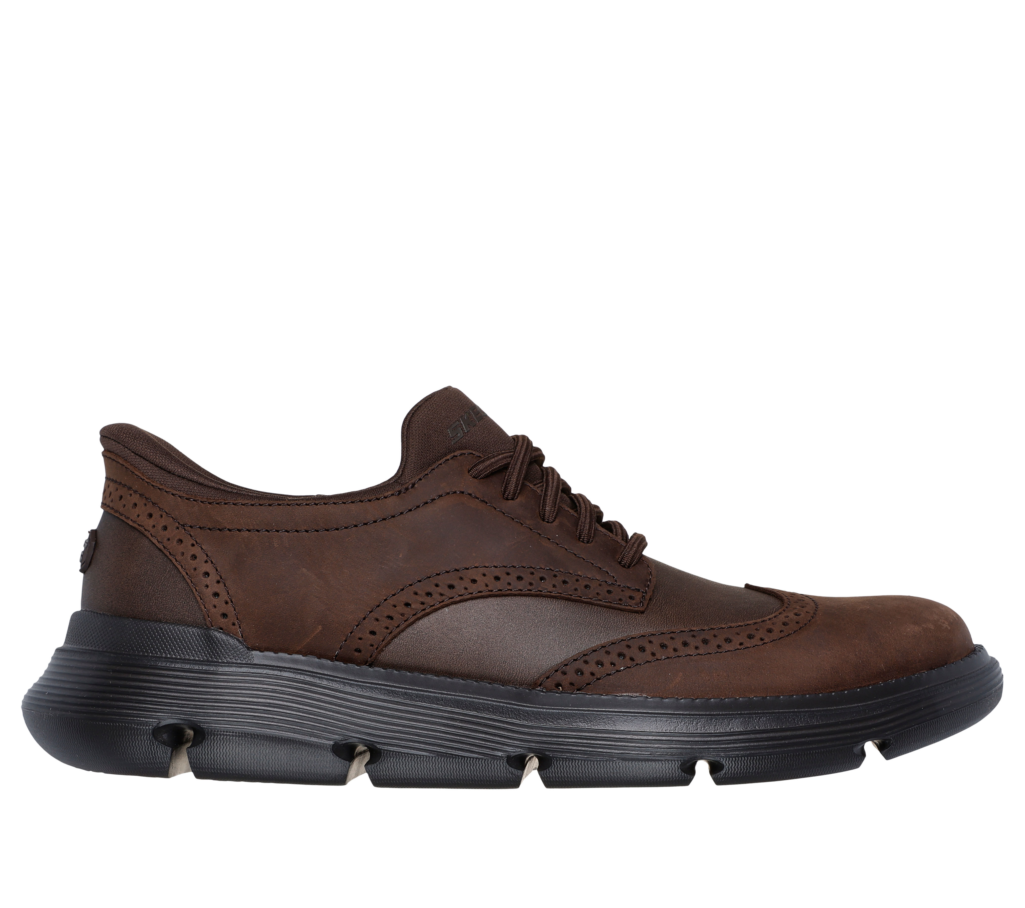 Skechers Men s Slip ins Garza Sully Shoes Size 11.0 Cocoa Leather Synthetic Textile