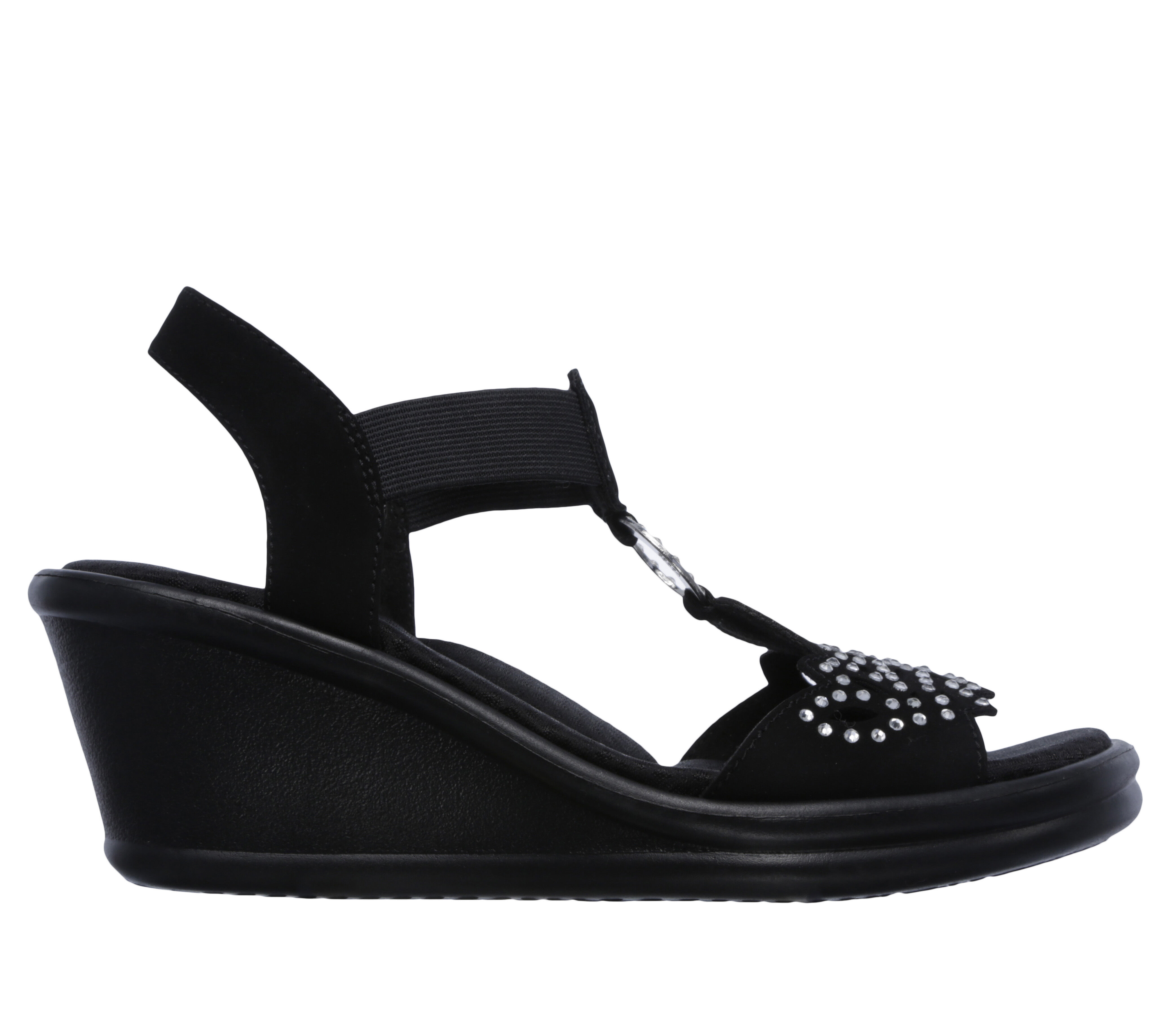 skechers wedges black