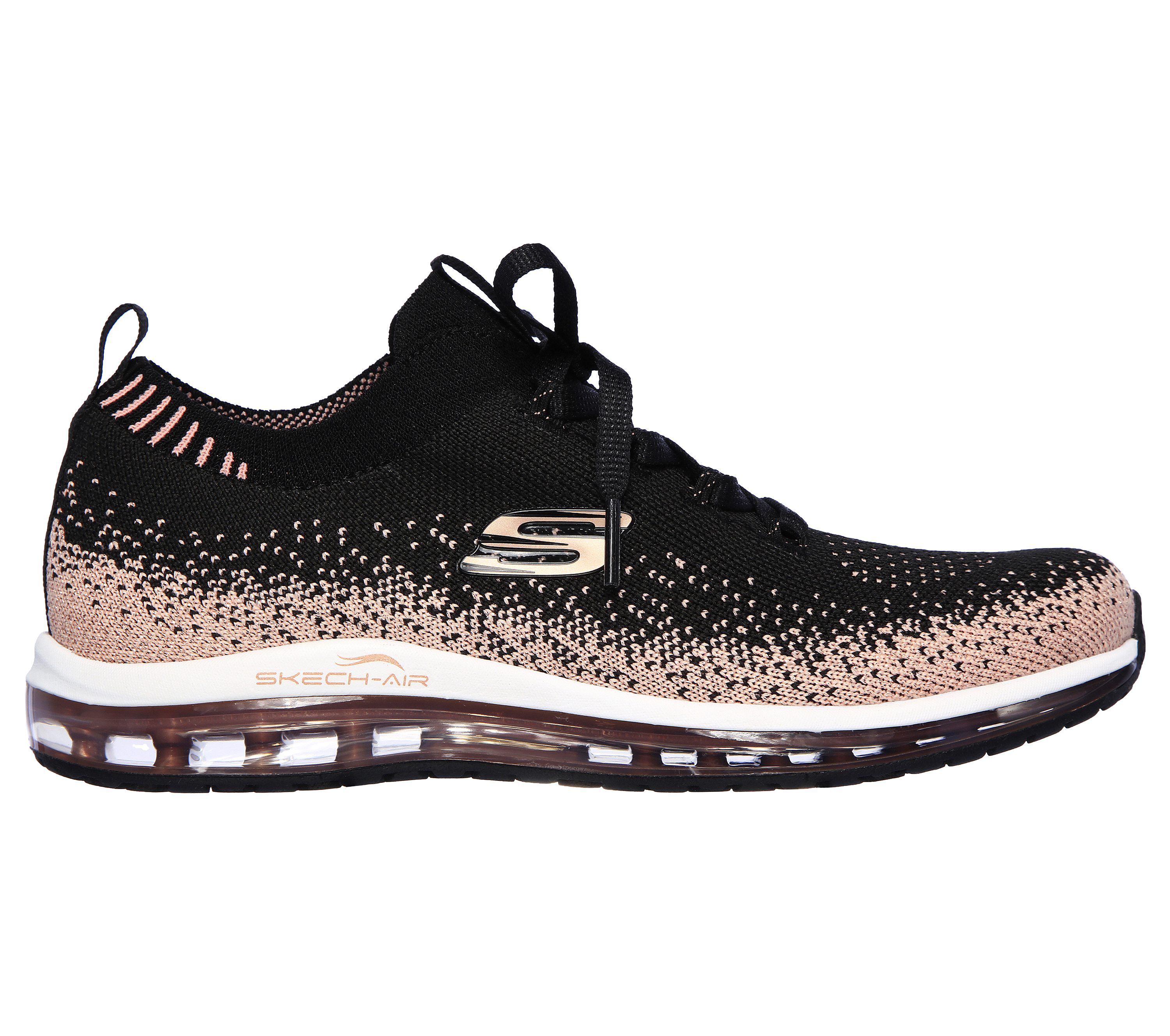 Skechers rose gold and black