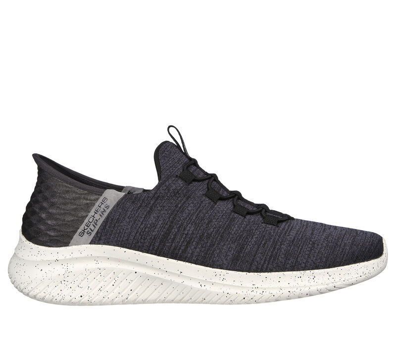 mens grey skechers slip ons