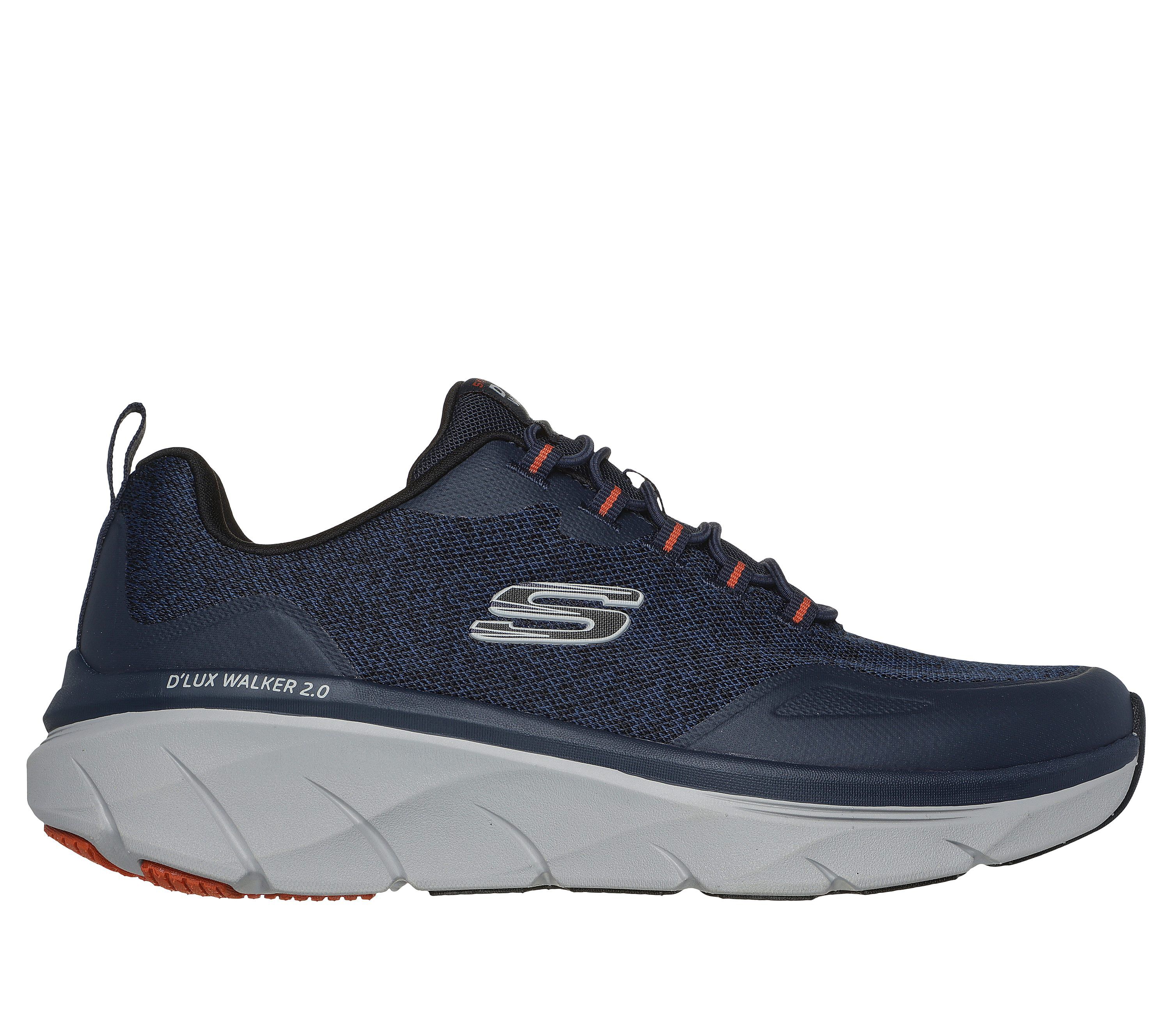 Skechers Relaxed Fit D Lux Walker 2.0 Steadyway Men s Shoes Size 12 Wide Navy Orange