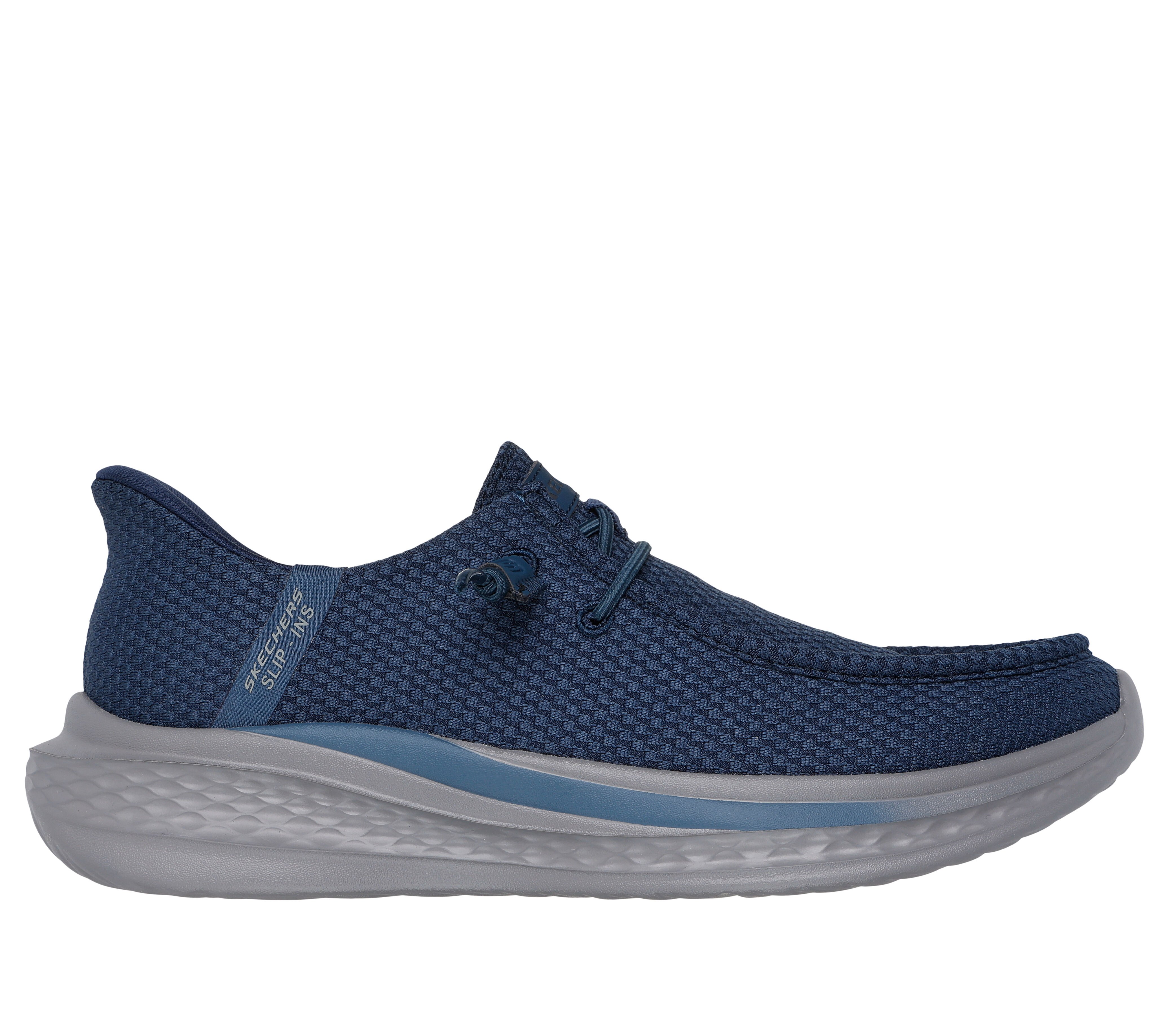 Skechers Men s Slip Ins Relaxed Fit Slade Dario Shoes Size 9.0 Navy Textile Synthetic Vegan