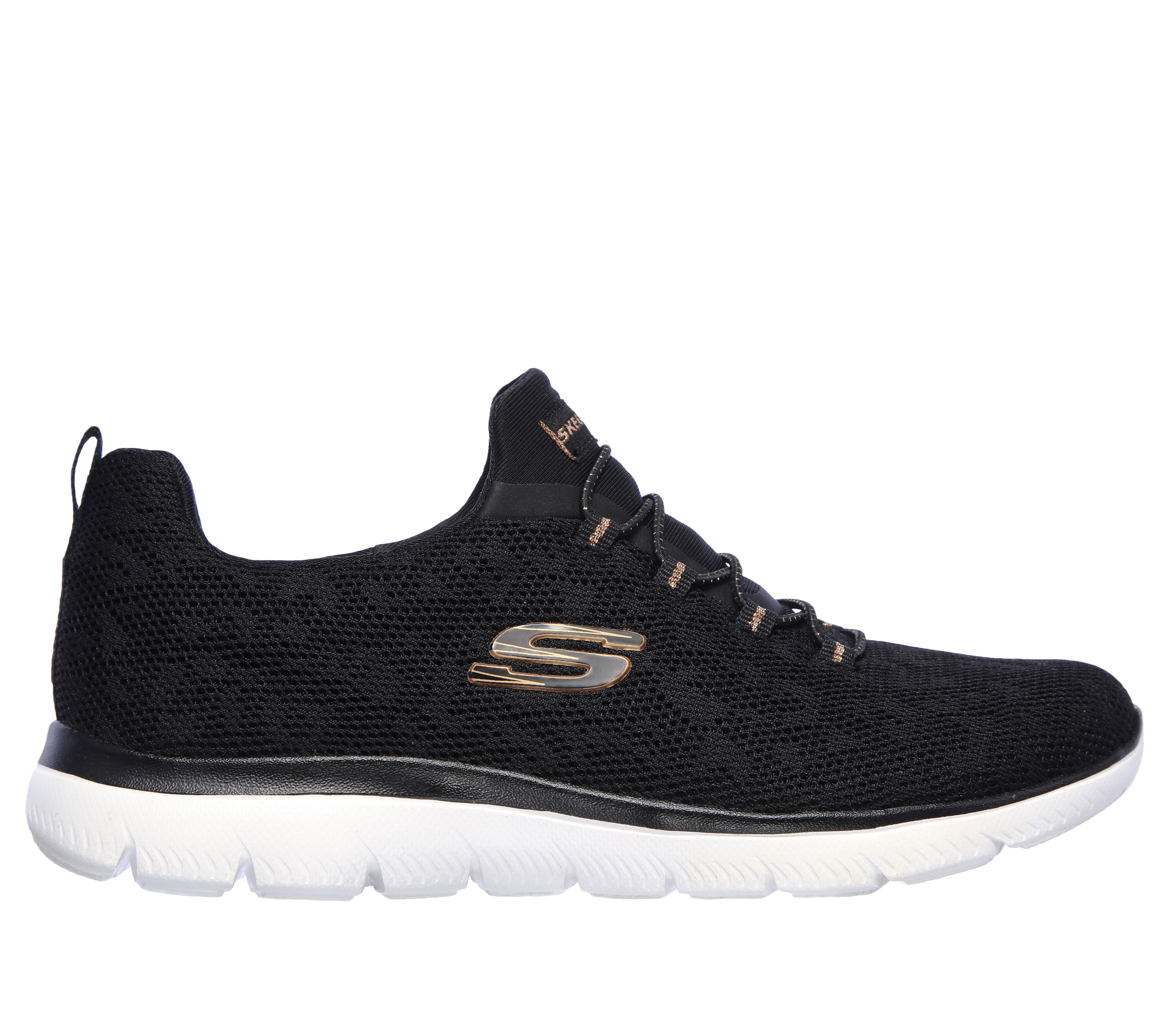 Skechers rose gold and black