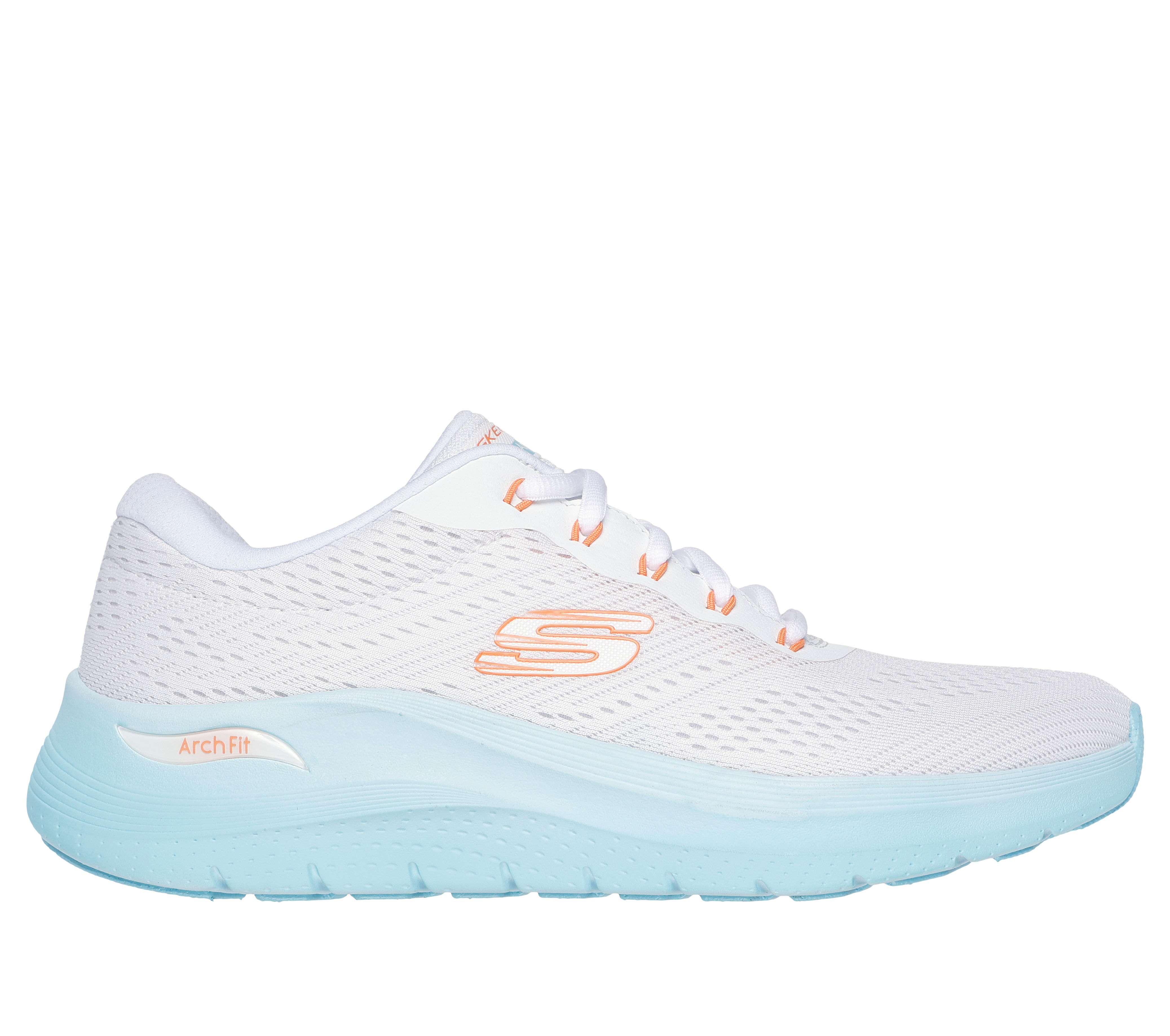 Skechers Men s Arch Fit 2.0 Sneaker Size 10.5 White Blue Textile Synthetic Vegan Machine Washable