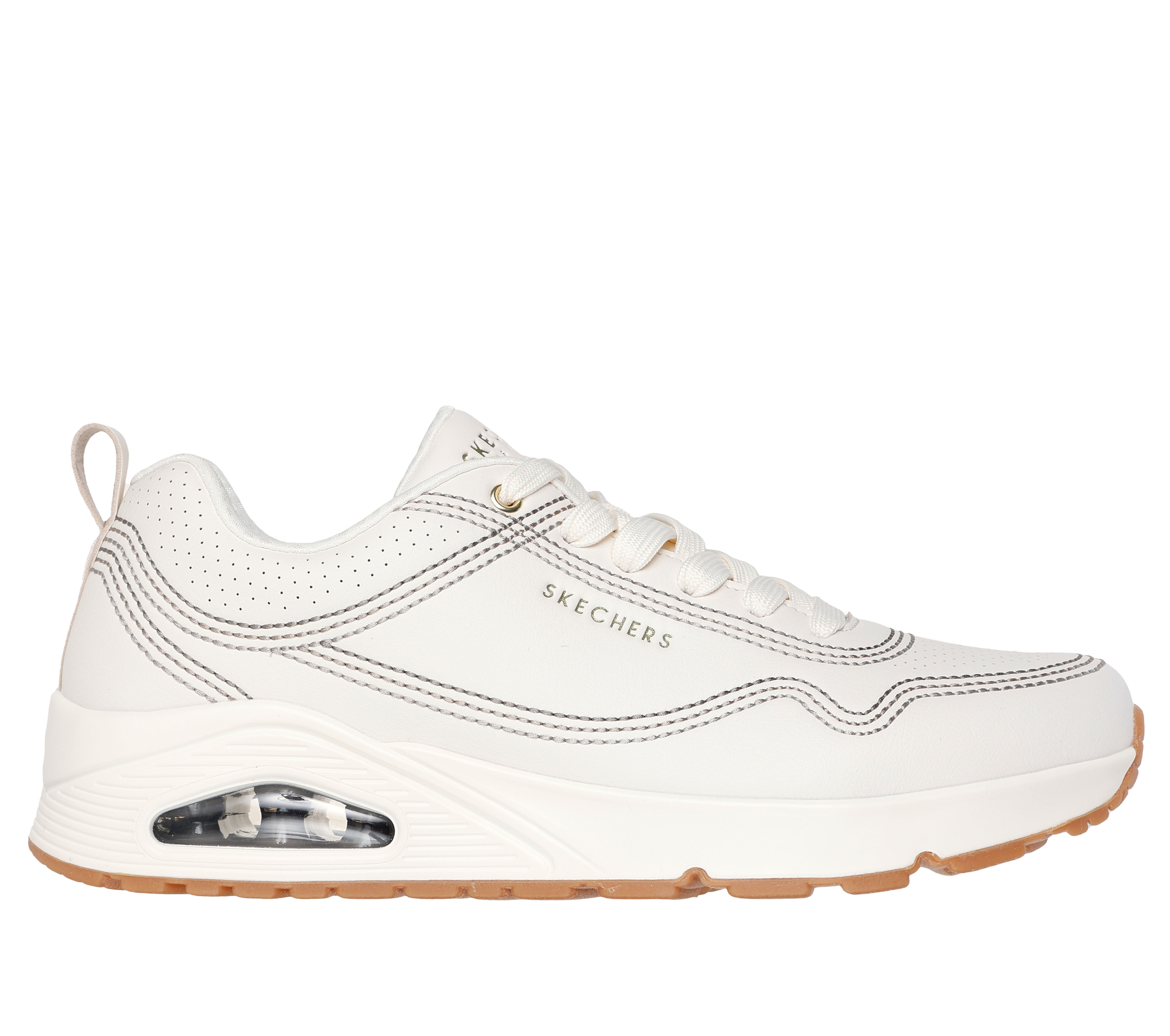 Skechers Men s Uno Stitch Craft Sneaker Size 8.5 Off White Synthetic Textile
