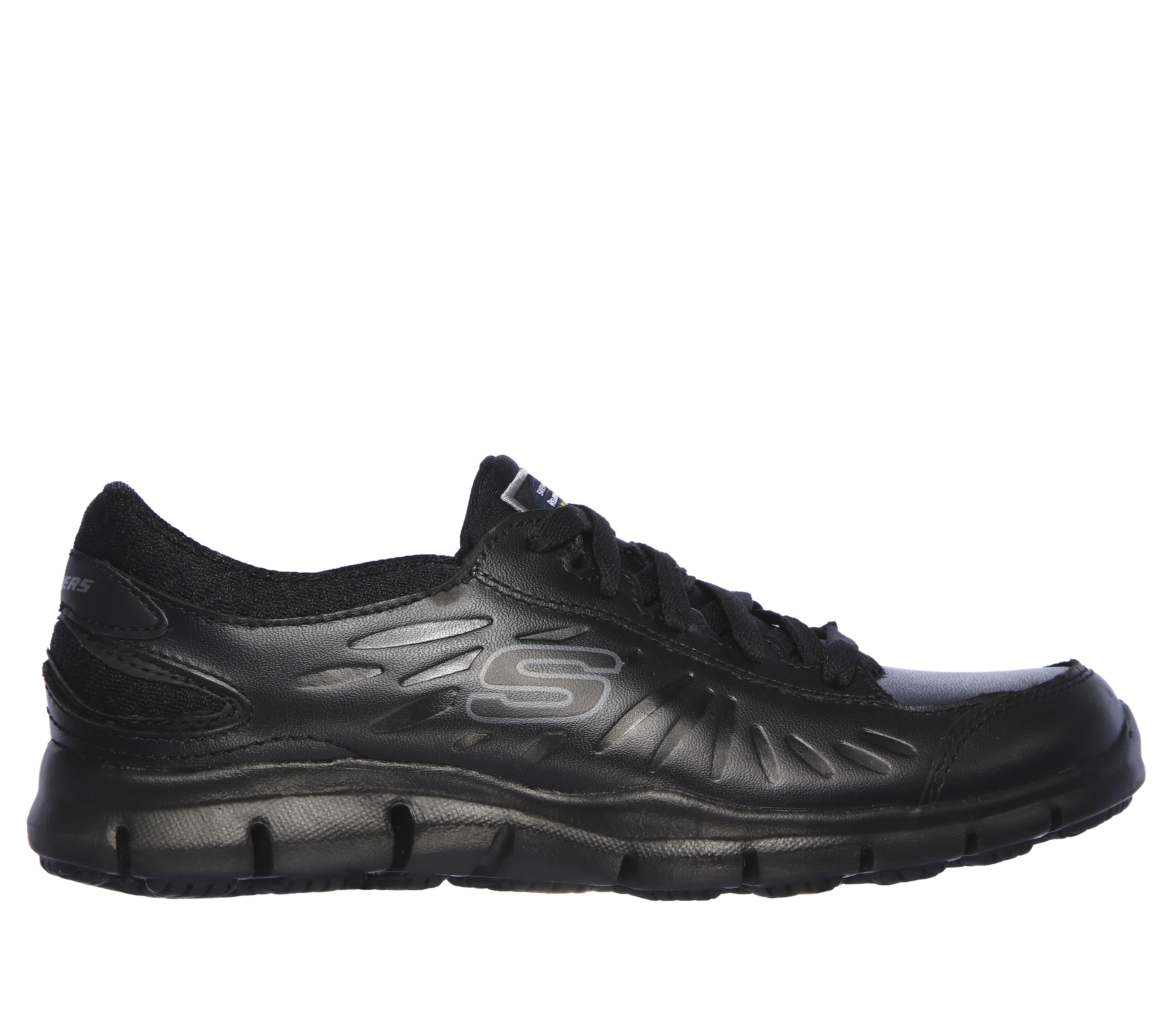 skechers womens black leather shoes