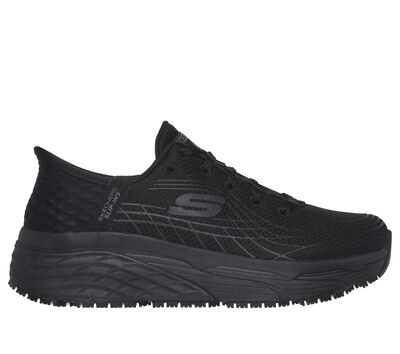 BLACK SKECHERS Womens Squad Slip Resistant Work Shoe