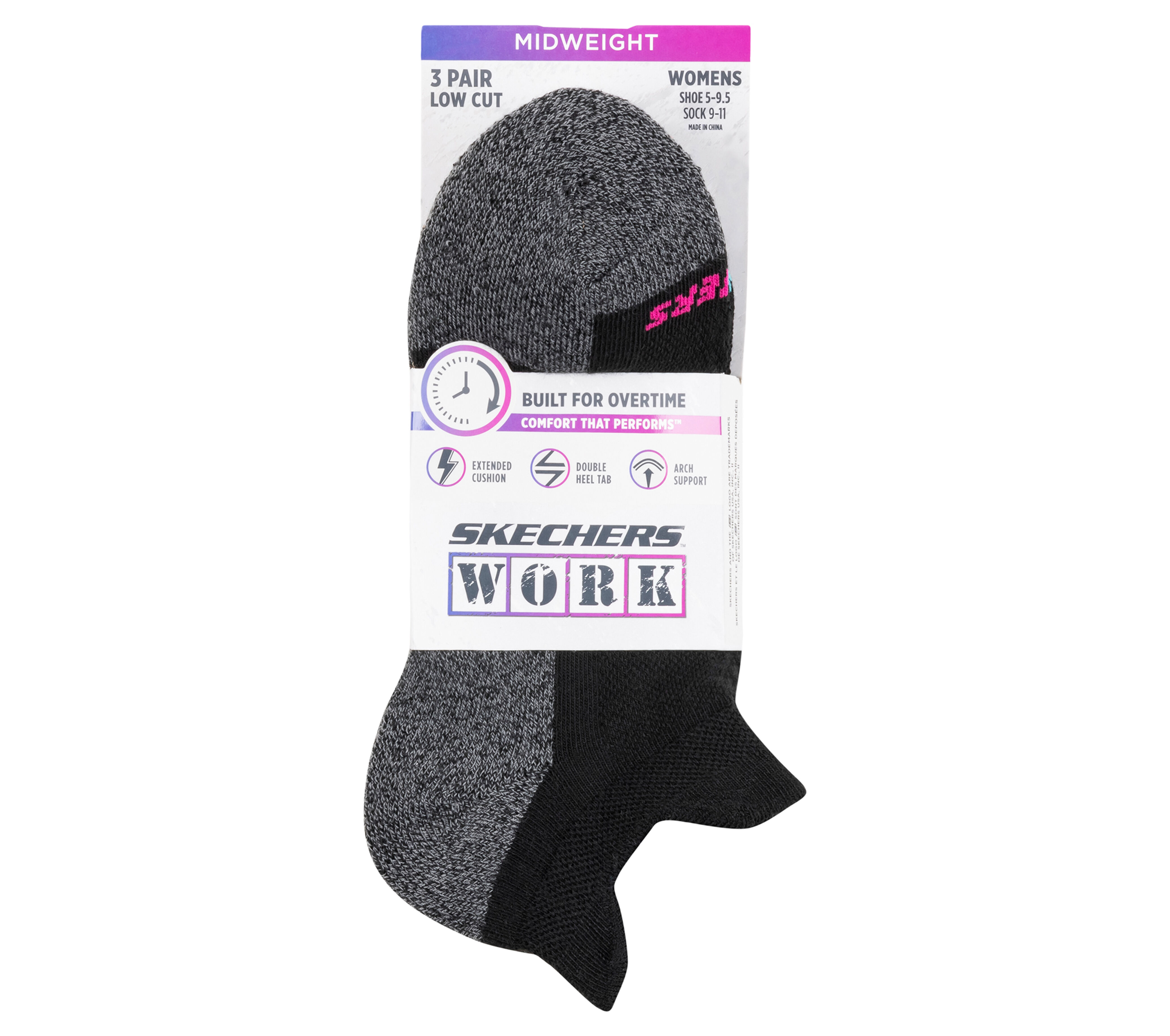 Work: Lowcut Heel Tab Socks - 3 Pack