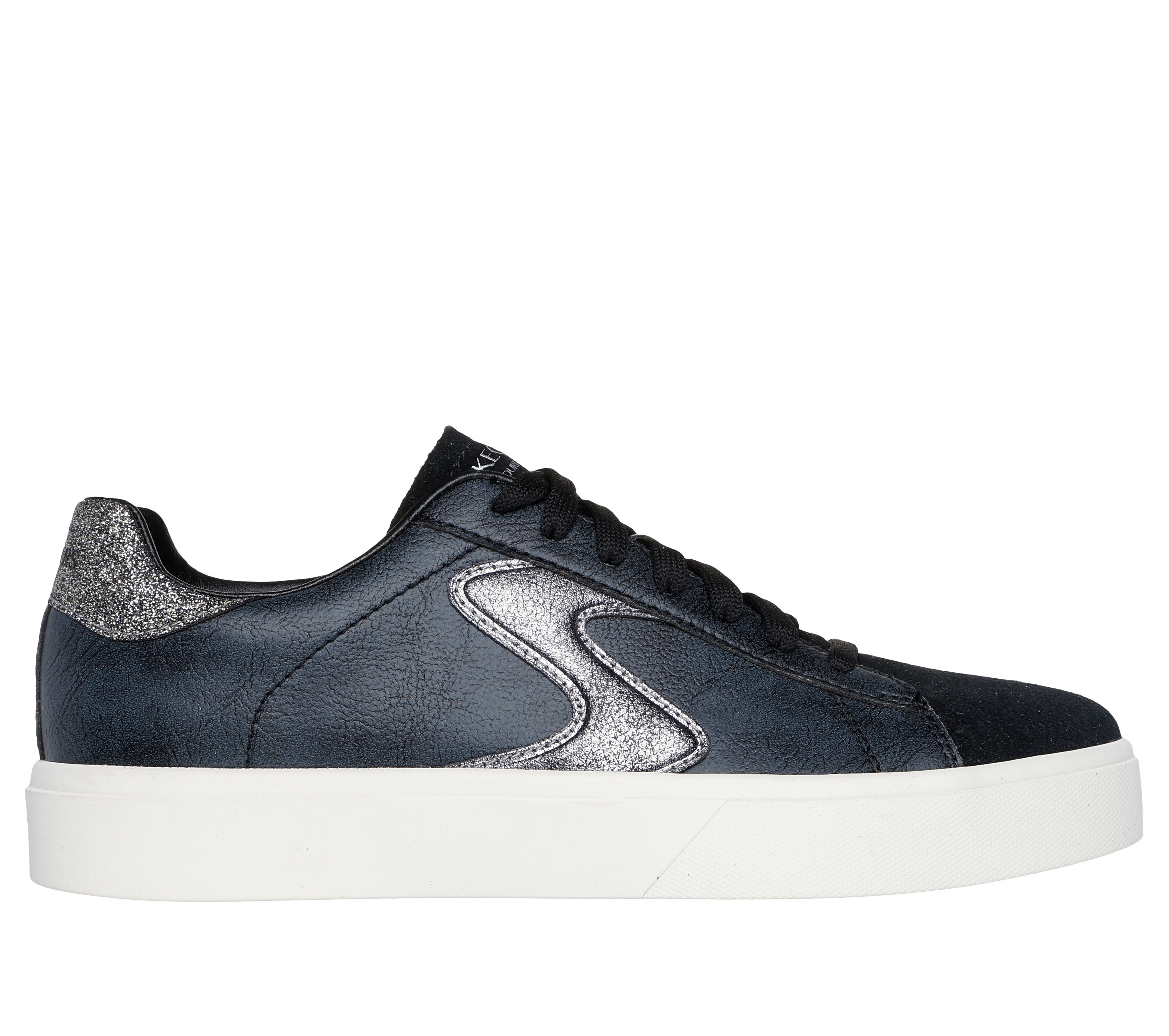 Skechers street glitter top star leather trainer