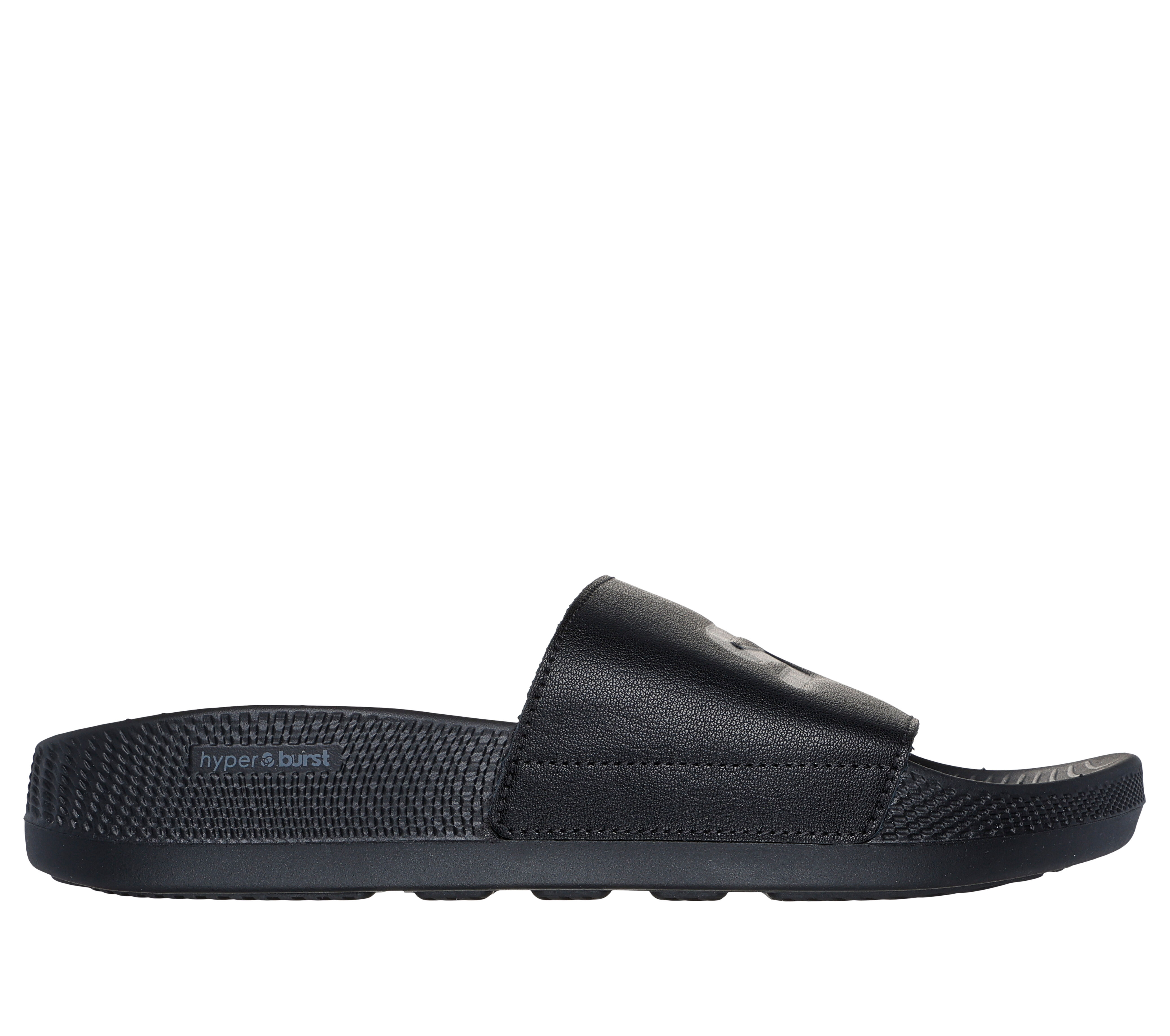 Skechers black slides outlet