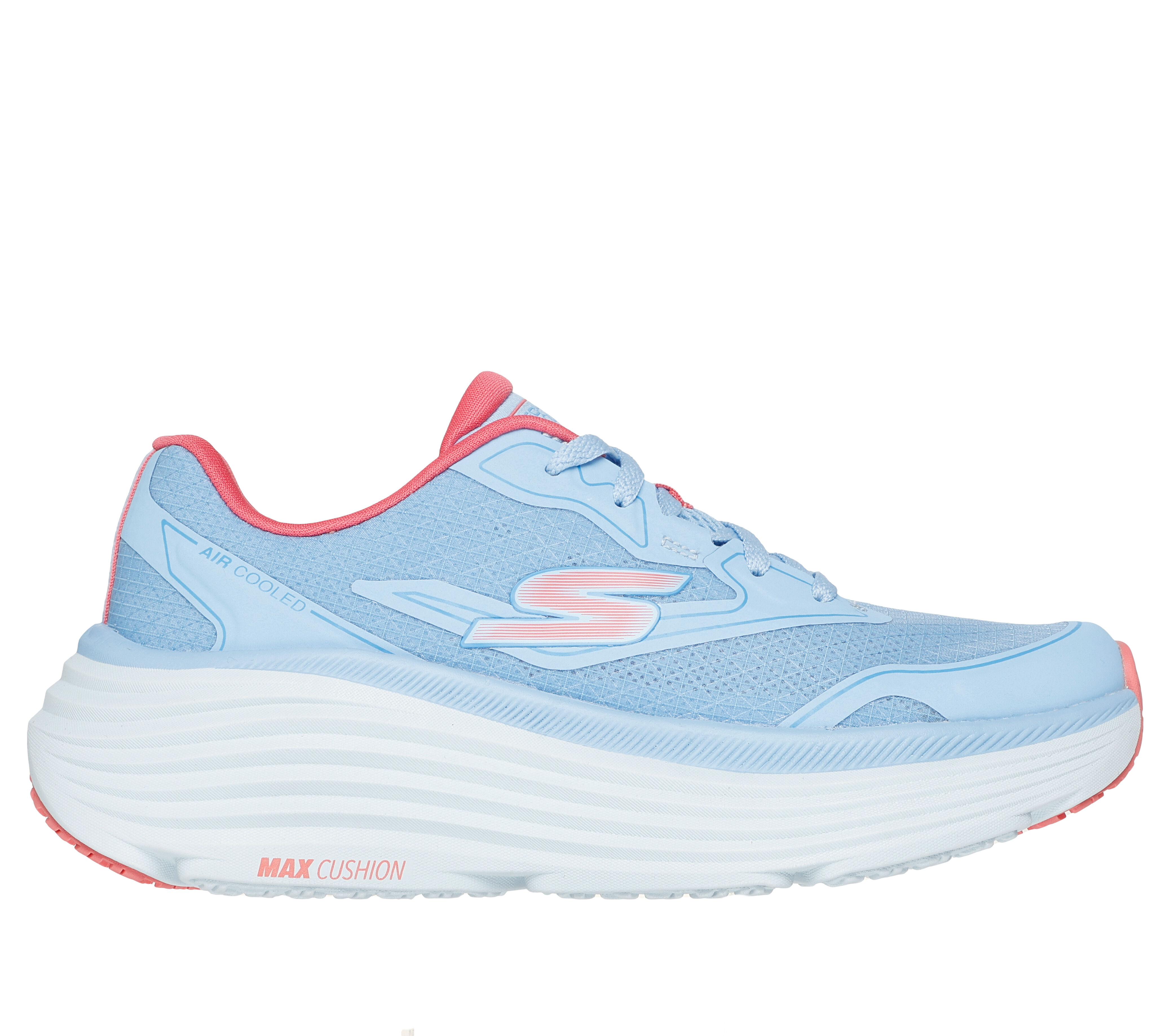 Skechers Women s Max Cushioning Endeavour Galloway Sneaker Size 8.0 Blue Coral Textile Synthetic Vegan Machine Washable