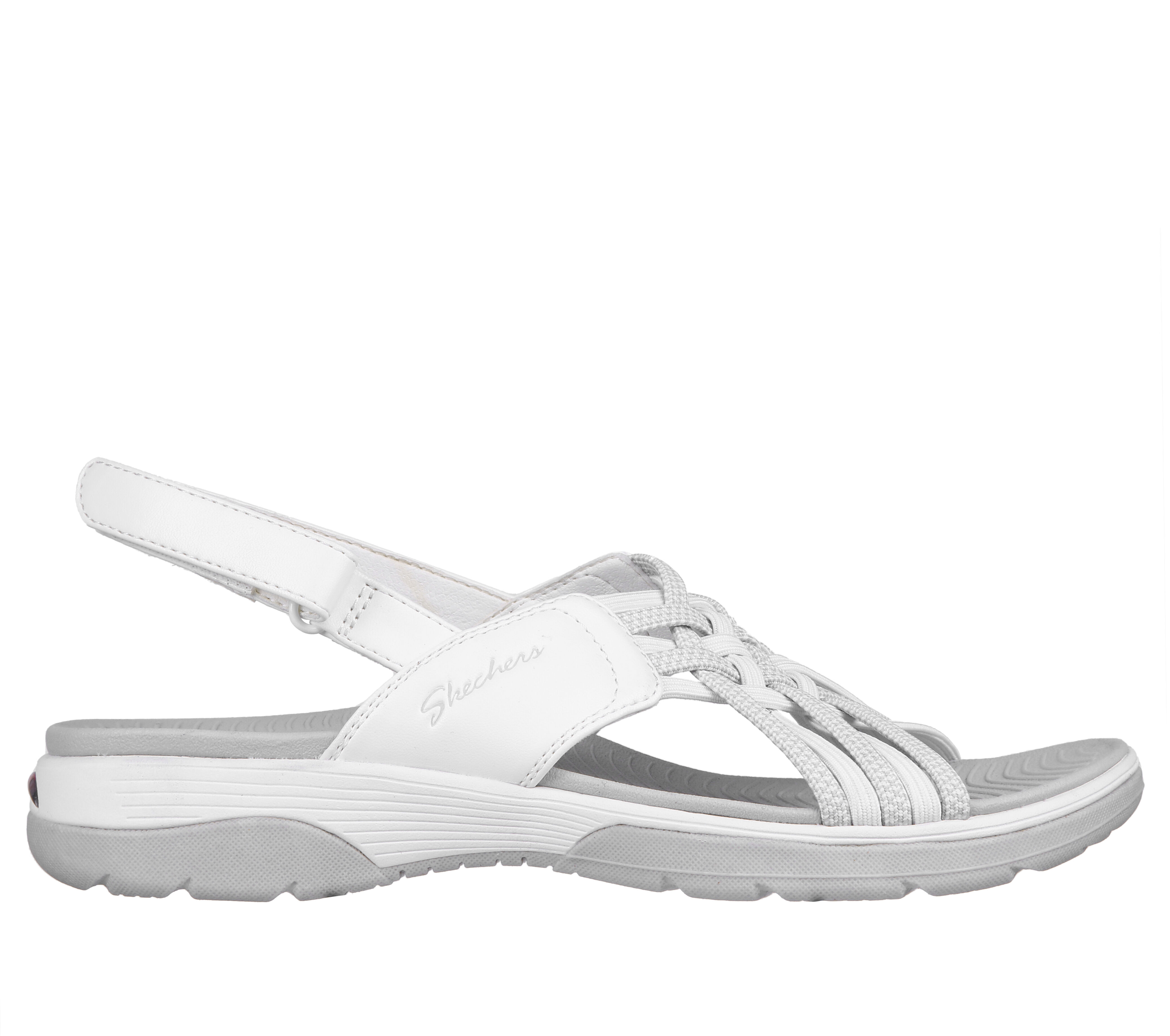 Women s Skechers Arch Fit Reggae Sport Sandal White Grey 5 M