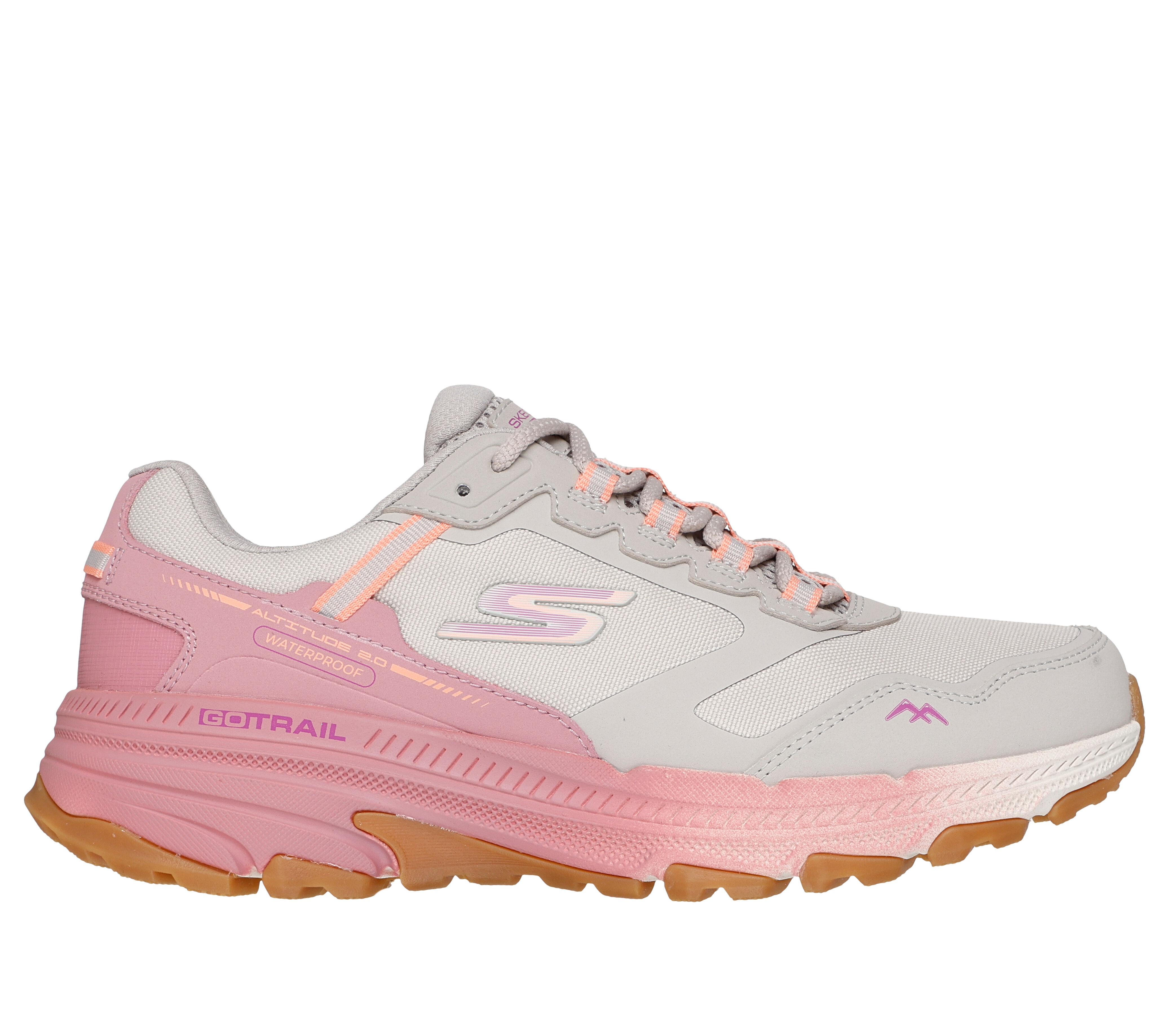 Skechers Go Run Trail Altitude 2.0 Pine Ridge Waterproof Women s Climbing Shoes Natural Pink 10 B Medium Leather