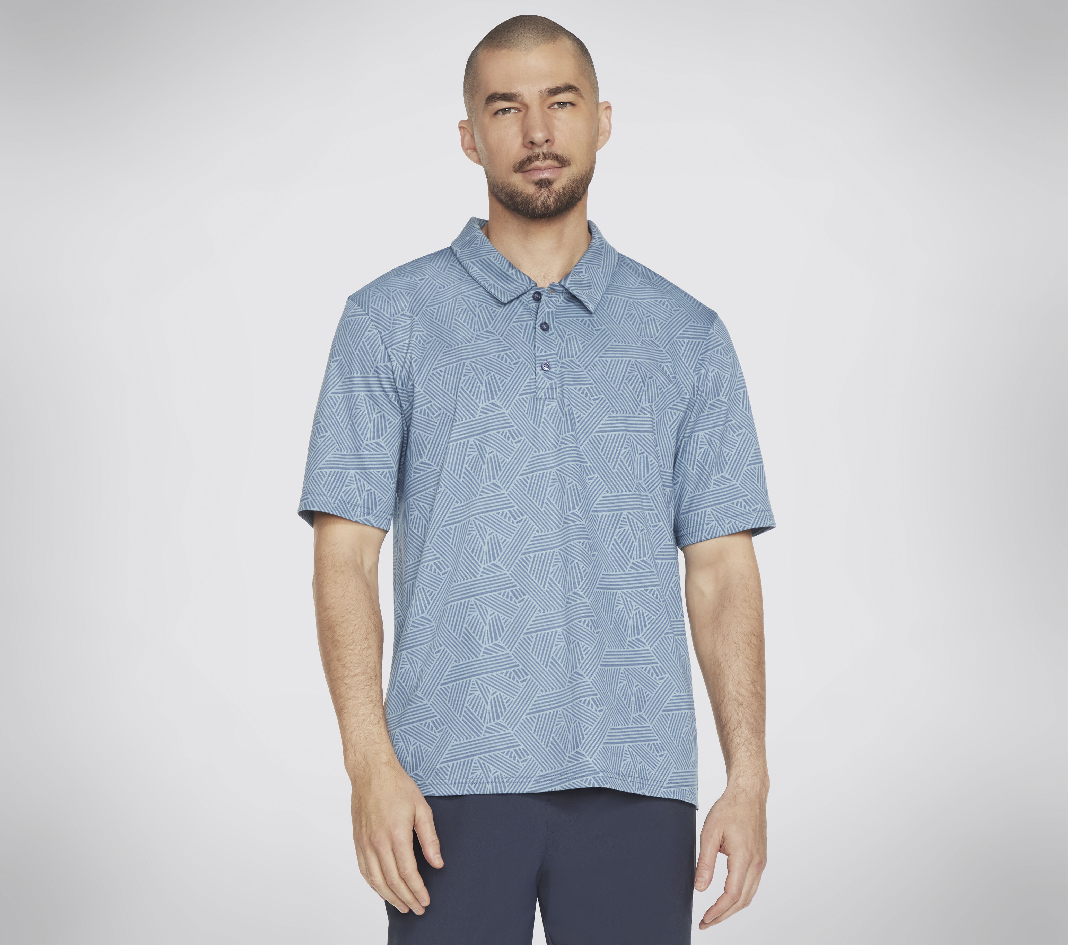 SKECHERS Men s Off Duty Linear Polo T Shirt