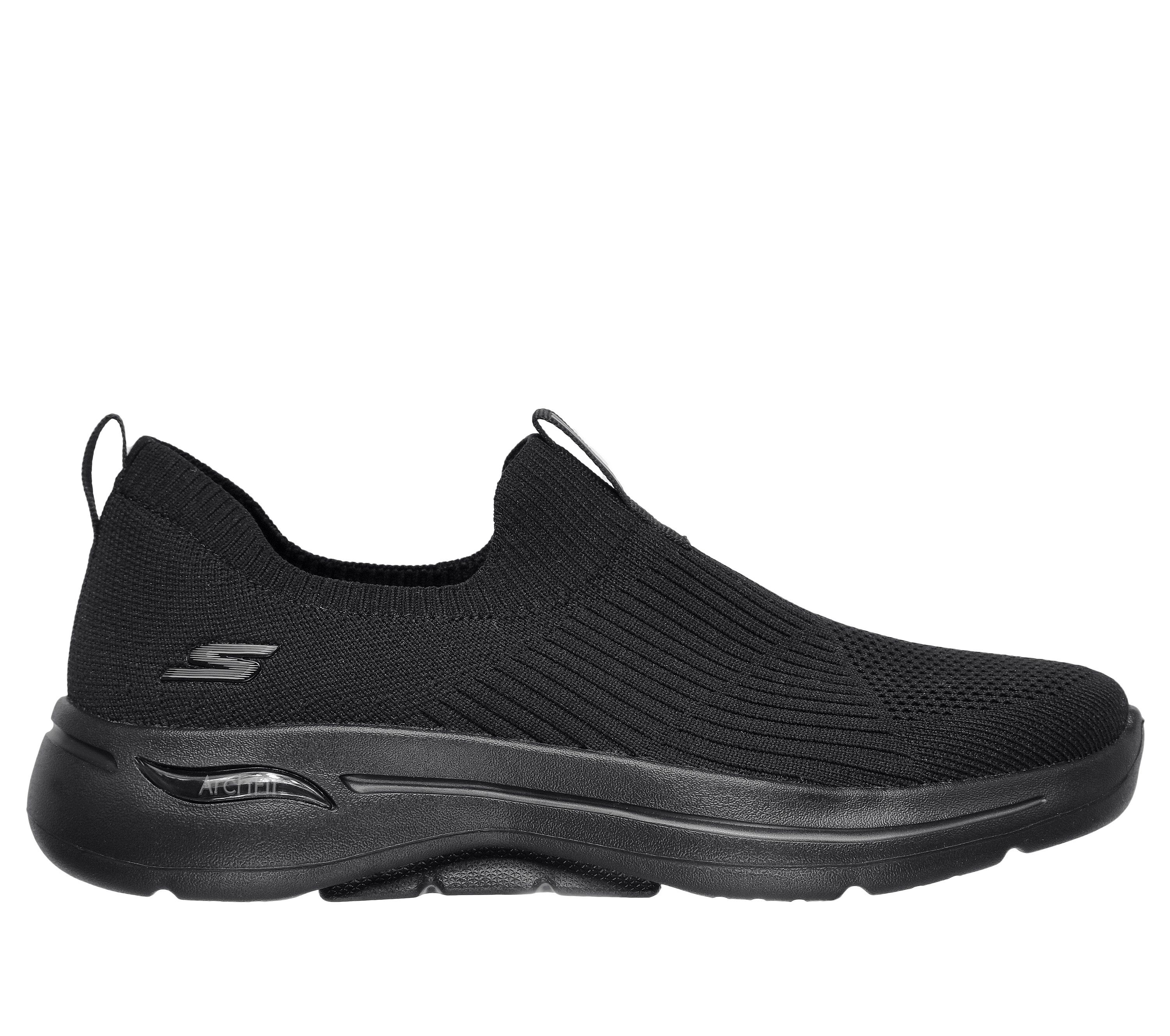 skechers d lites black slip ons