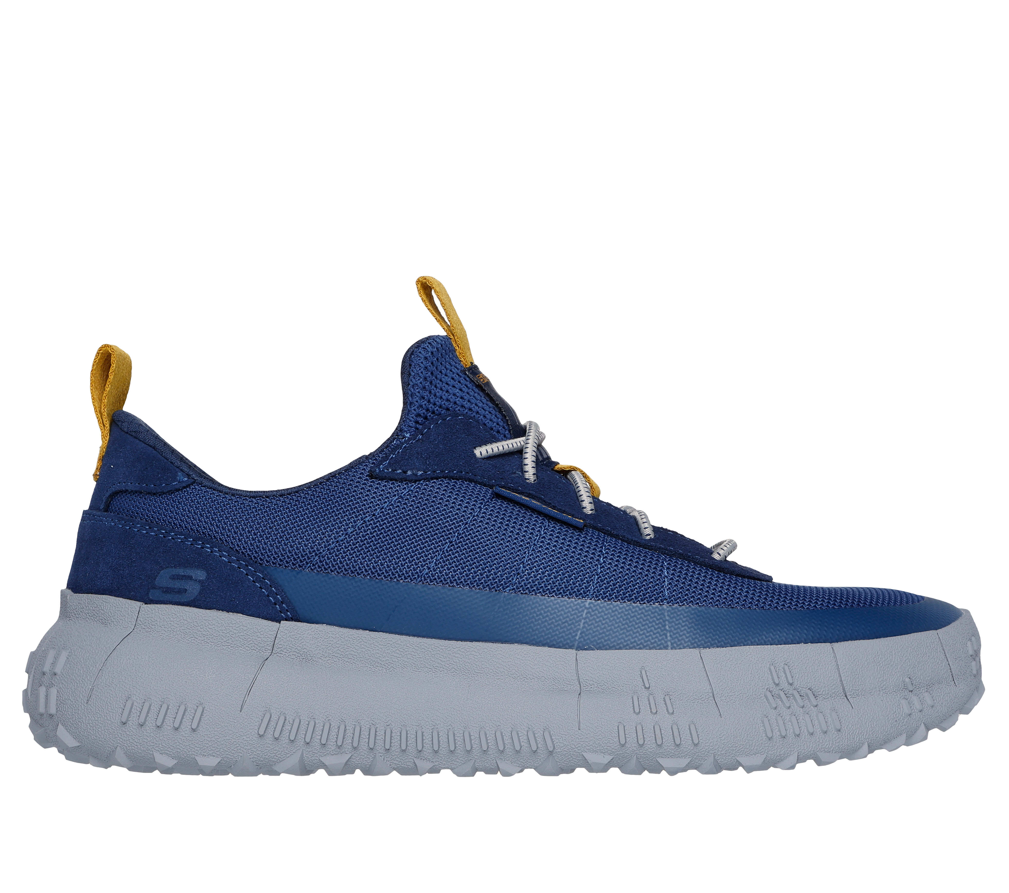 Skechers Men s Revo Kelce Sneaker Size 11.5 Blue Textile Leather Synthetic