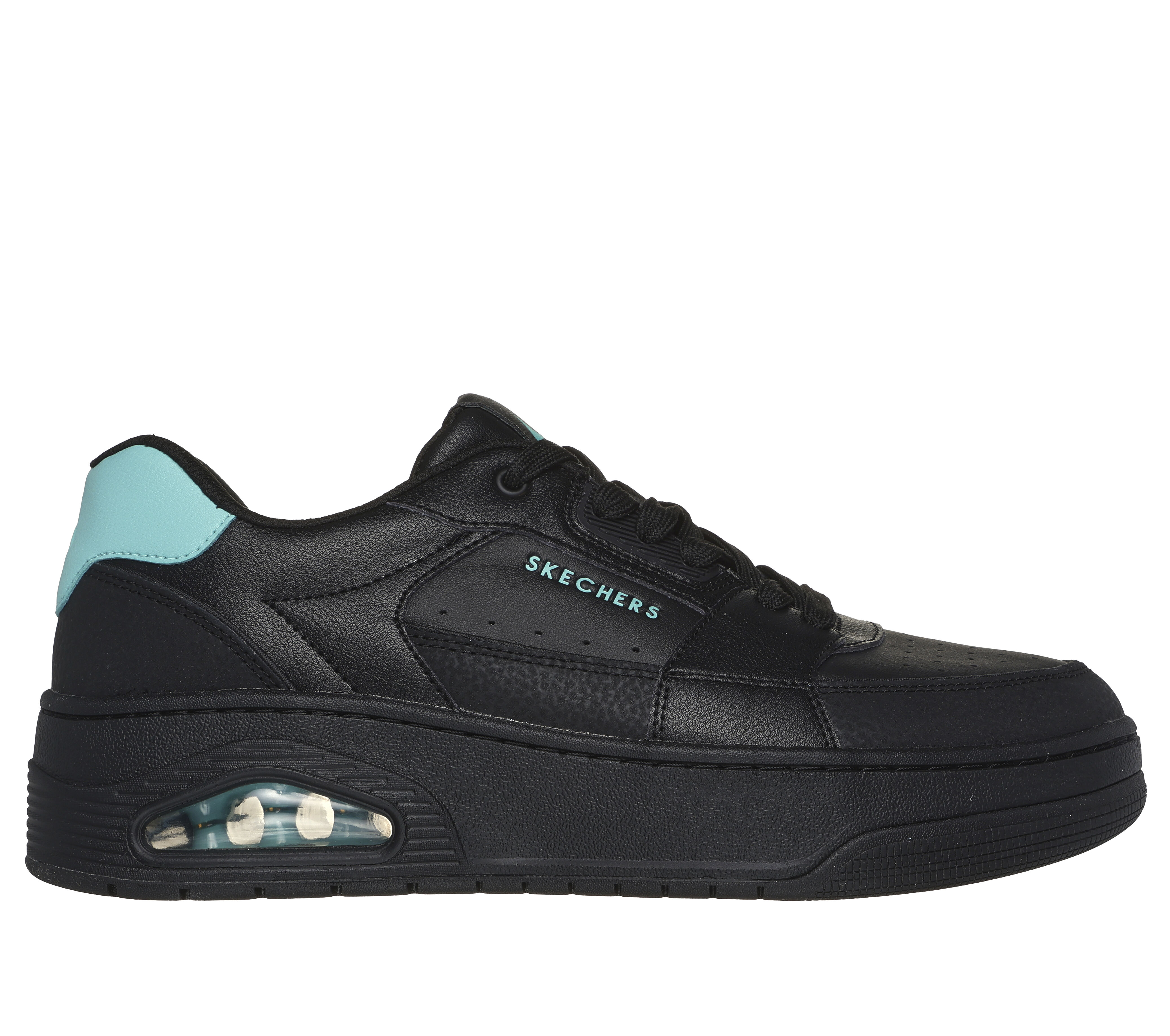 Skechers black tennis shoes sale