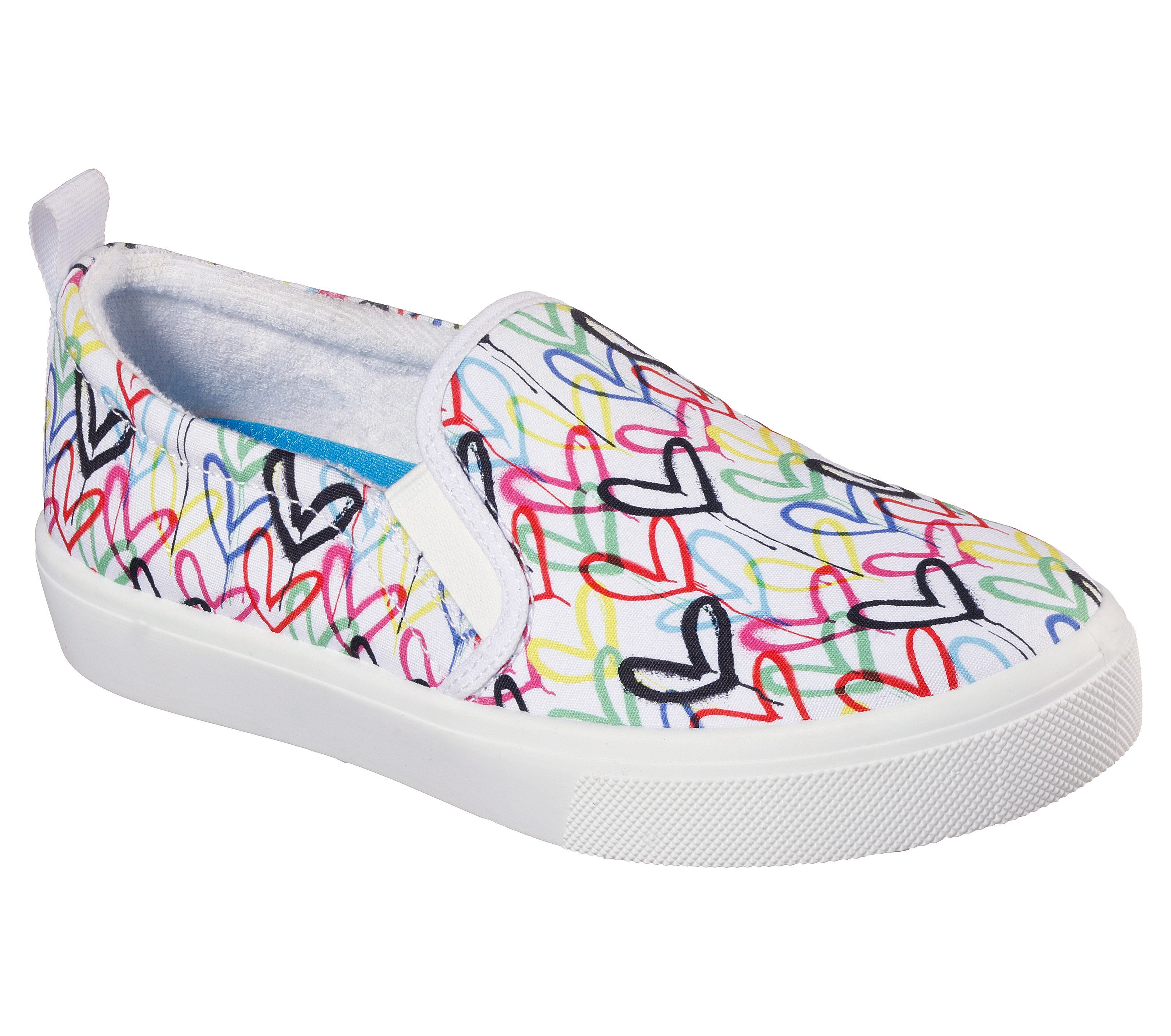 skechers canvas slip on shoes womens
