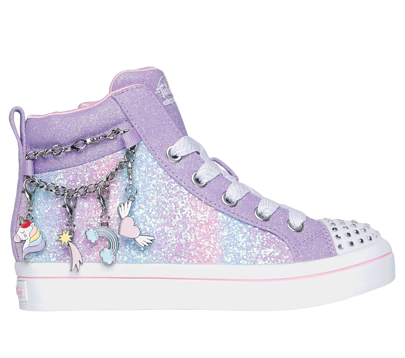 Skechers Girl s Twi Lites Charm Glitz Sneaker Size 12.0 Lavender Synthetic Textile