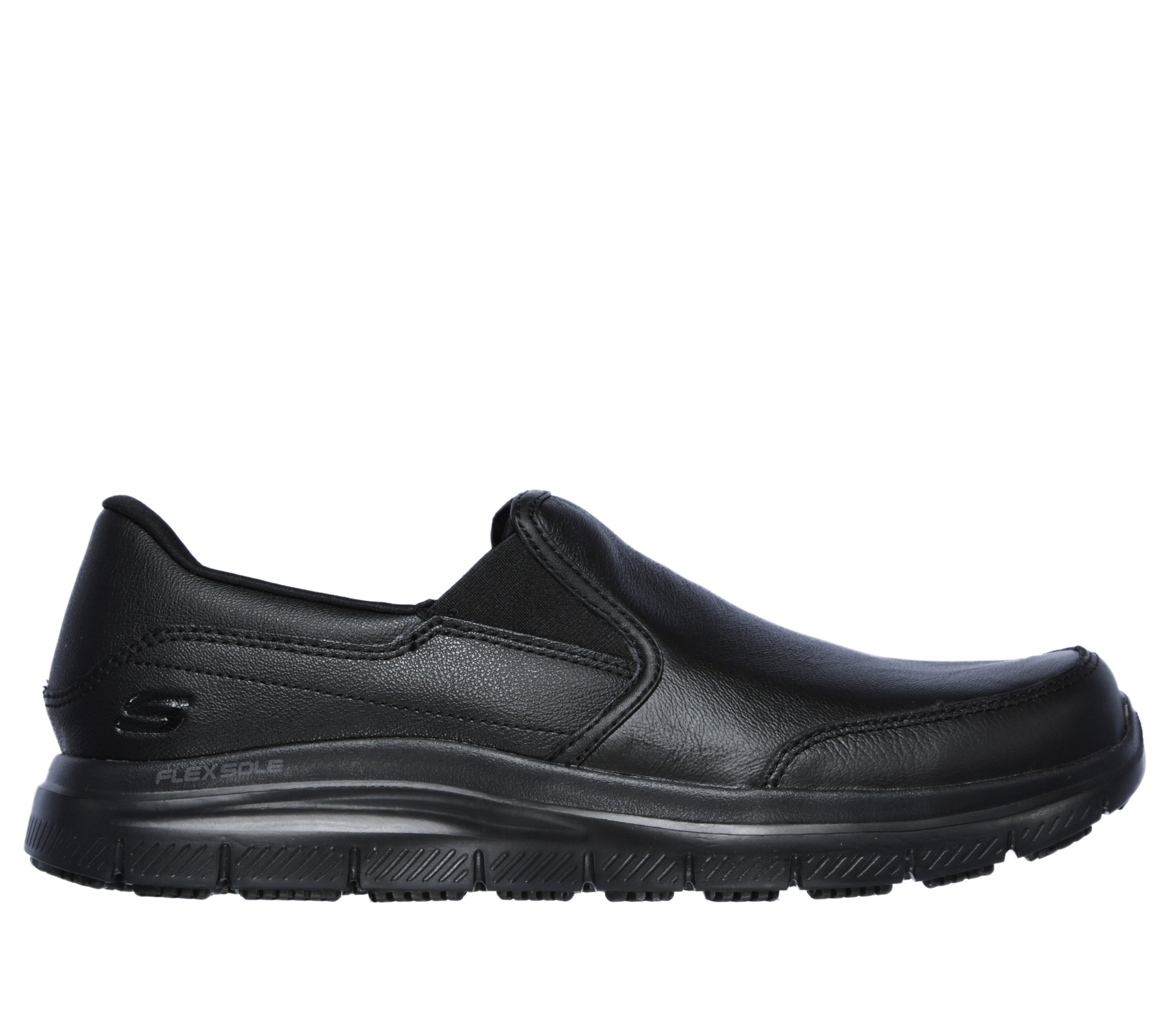 skechers leather slip on