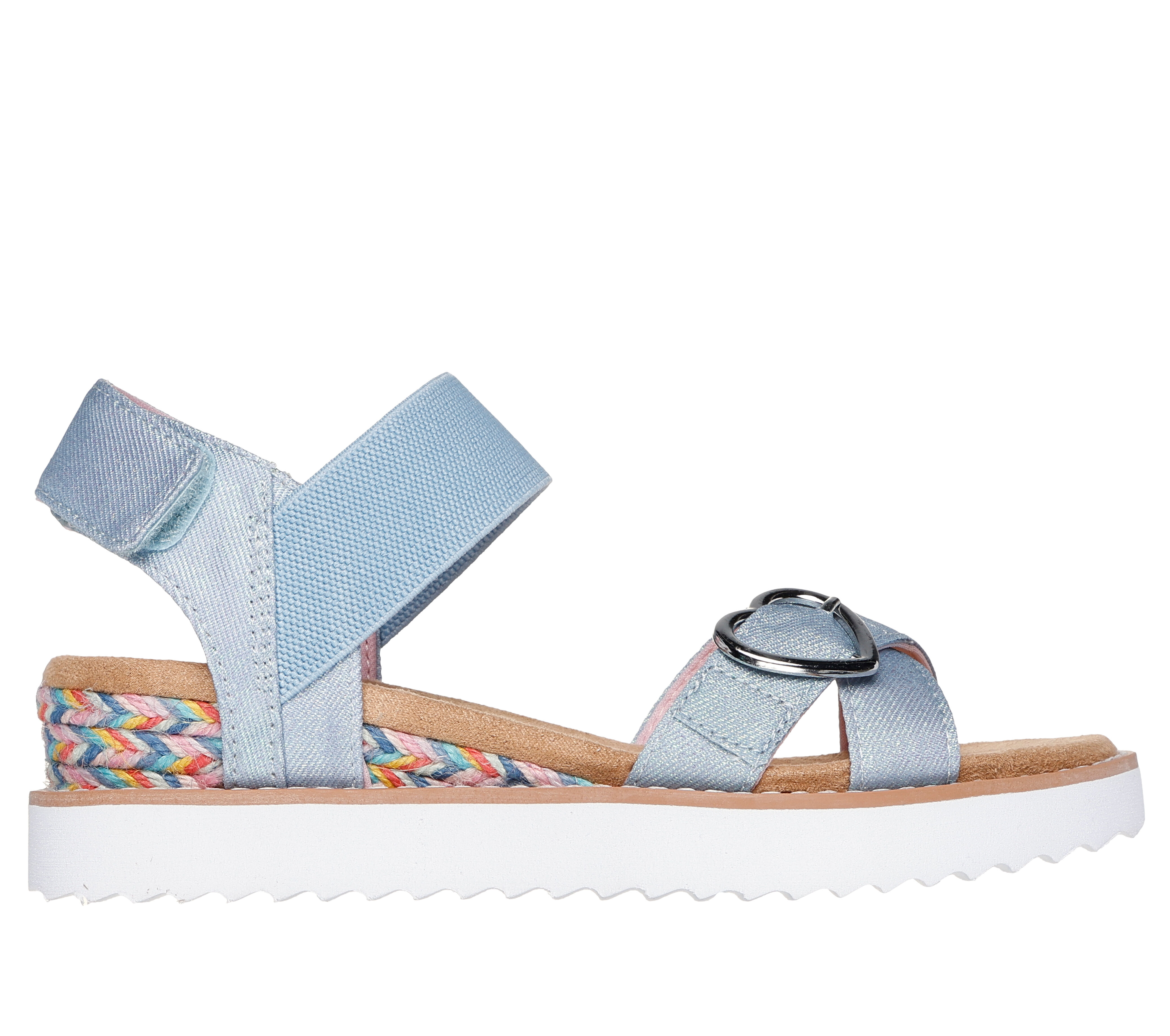Skechers Girl s Miss Desert Hi Sandals Size 12.0 Light Denim Textile Metal