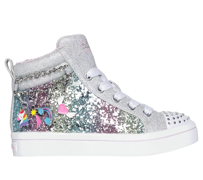 Silver glitter skechers hot sale