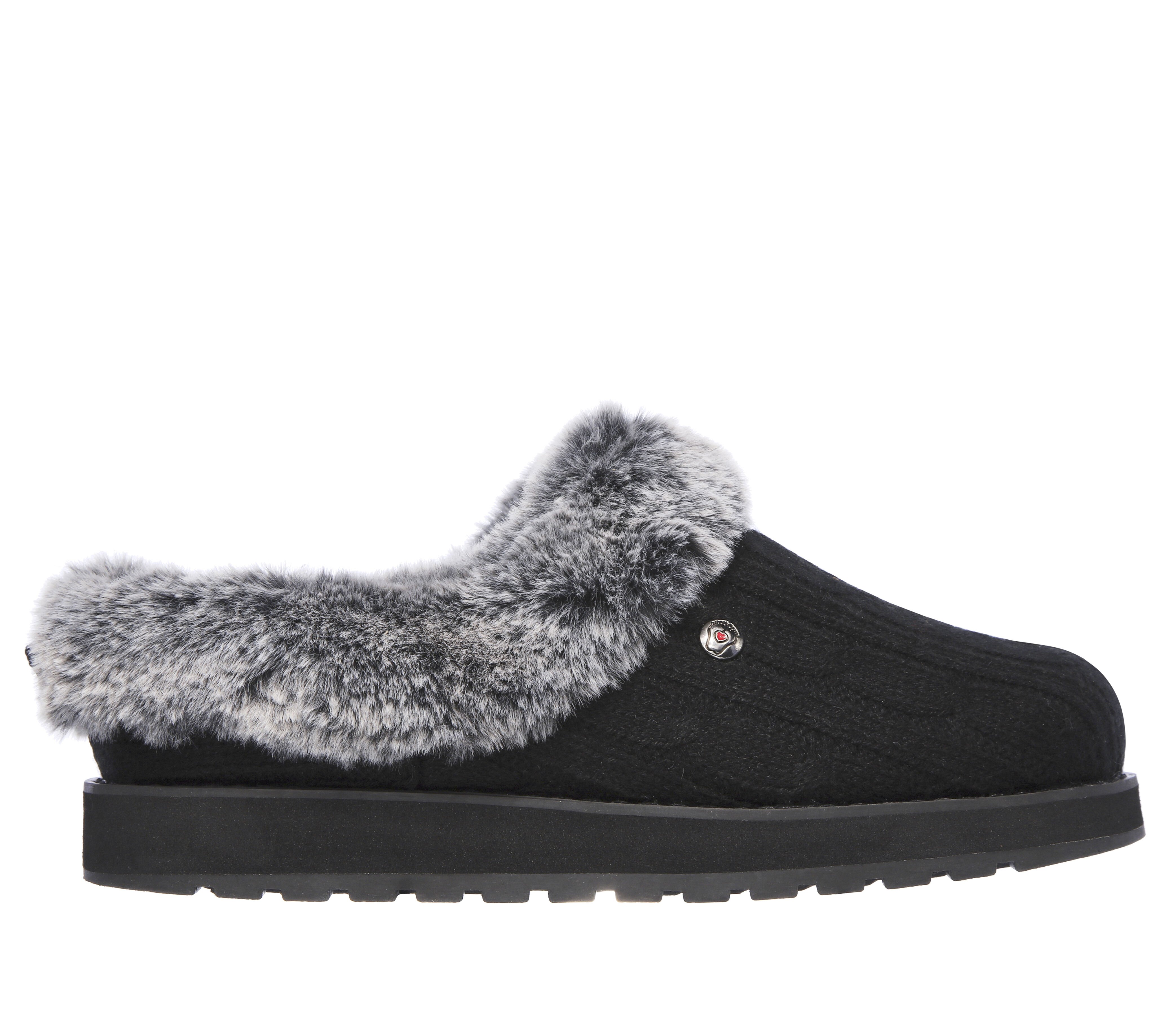 skechers ice angel suede mule slippers