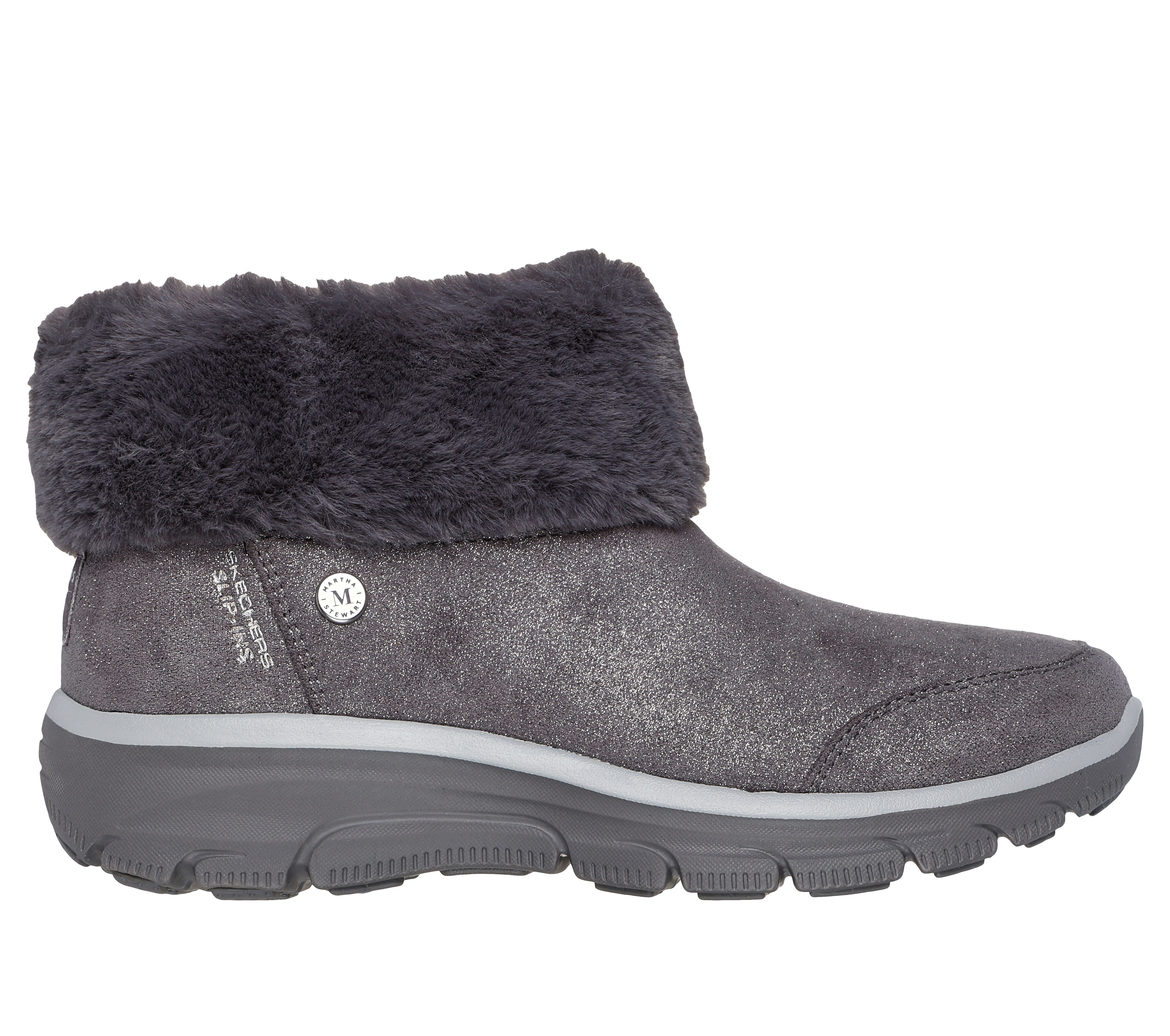Skechers Women s Martha Stewart x Slip ins Easy Going Boots Size 5.5 Charcoal Textile
