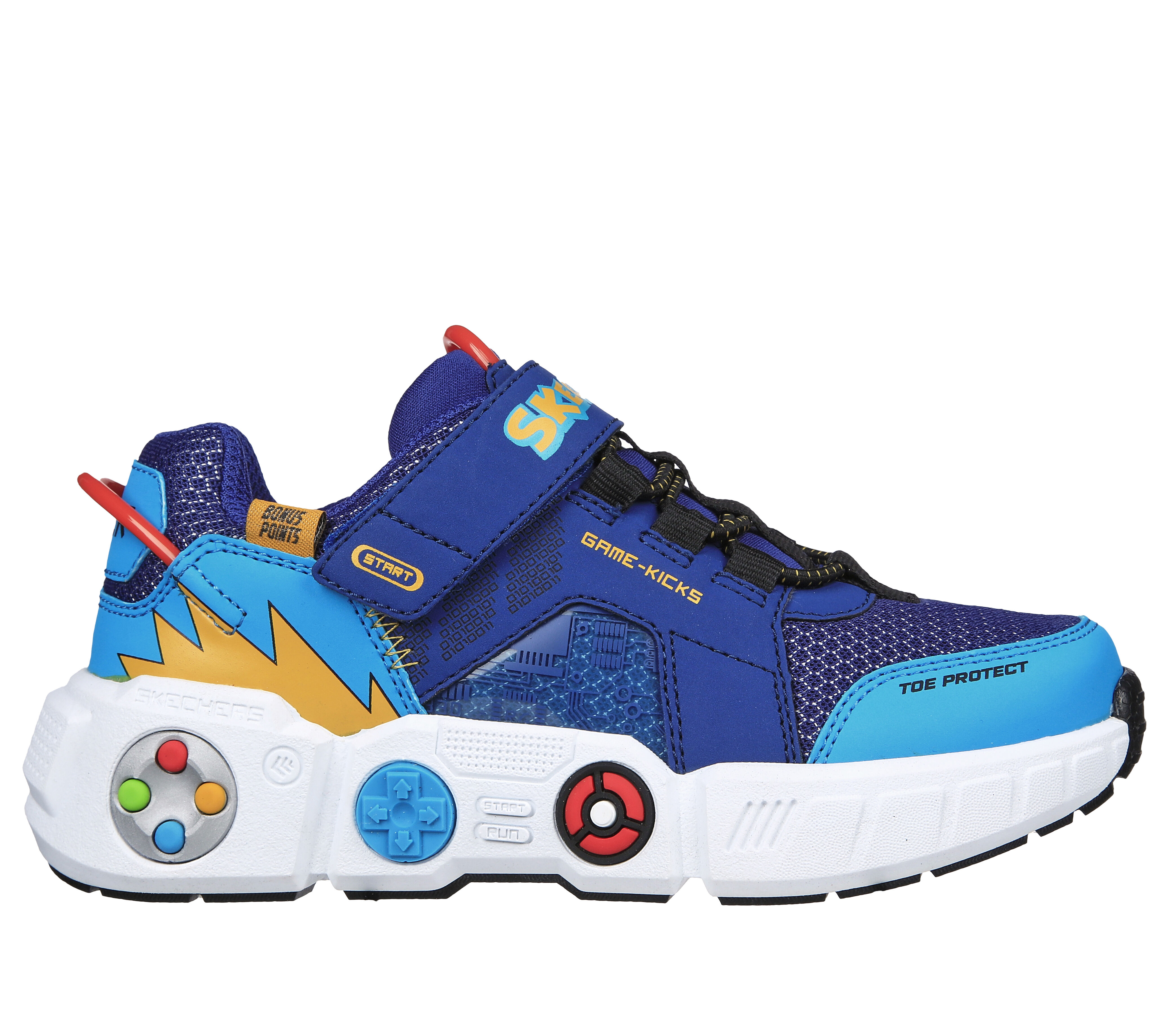Skechers Game Kicks Gametronix 402260L Boys 10.5 Toddler Blue Sneaker Medium ShoeMall