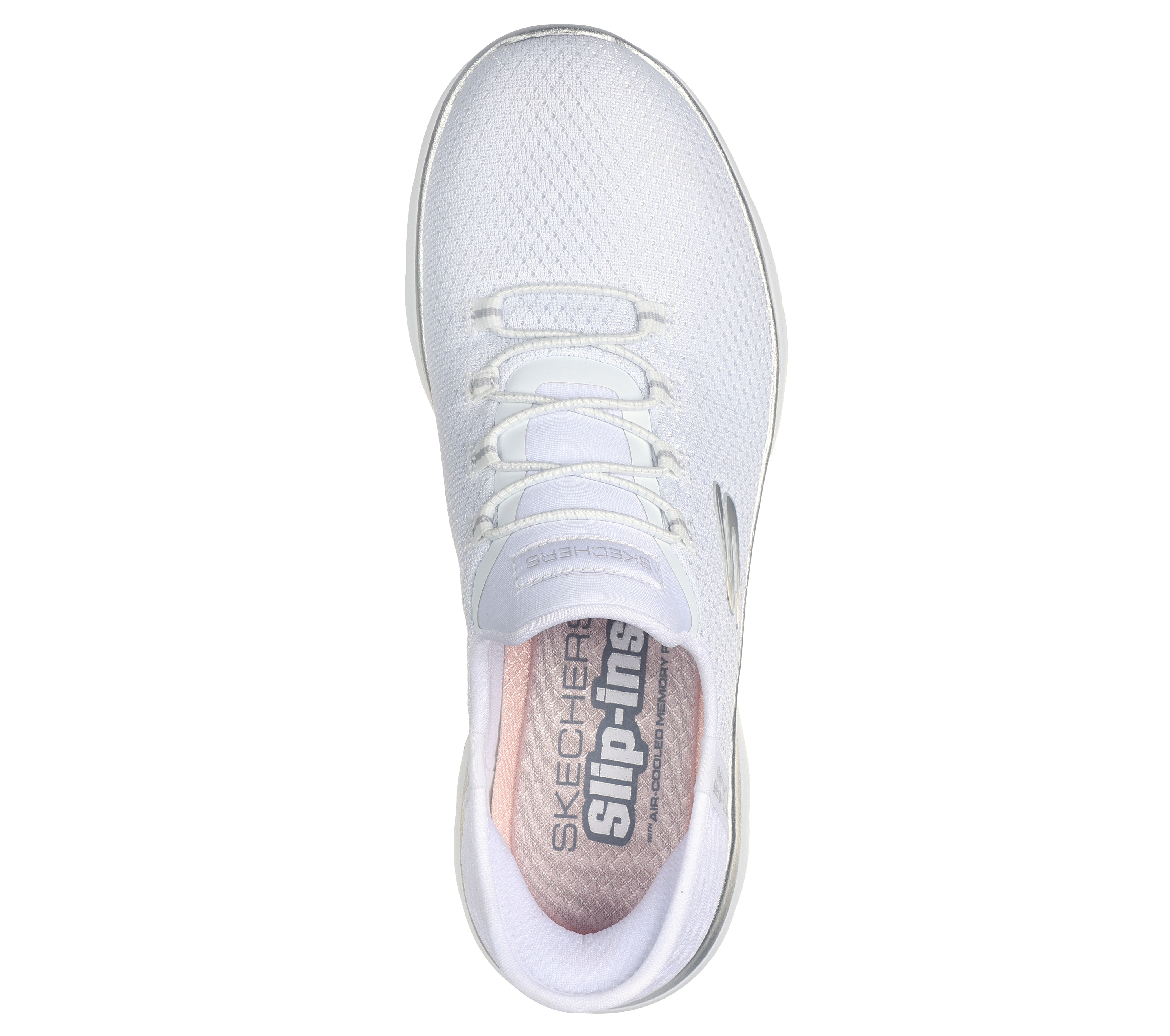 Skechers Summits Diamond Dream Slip Ons Shoes White Silver Women 41