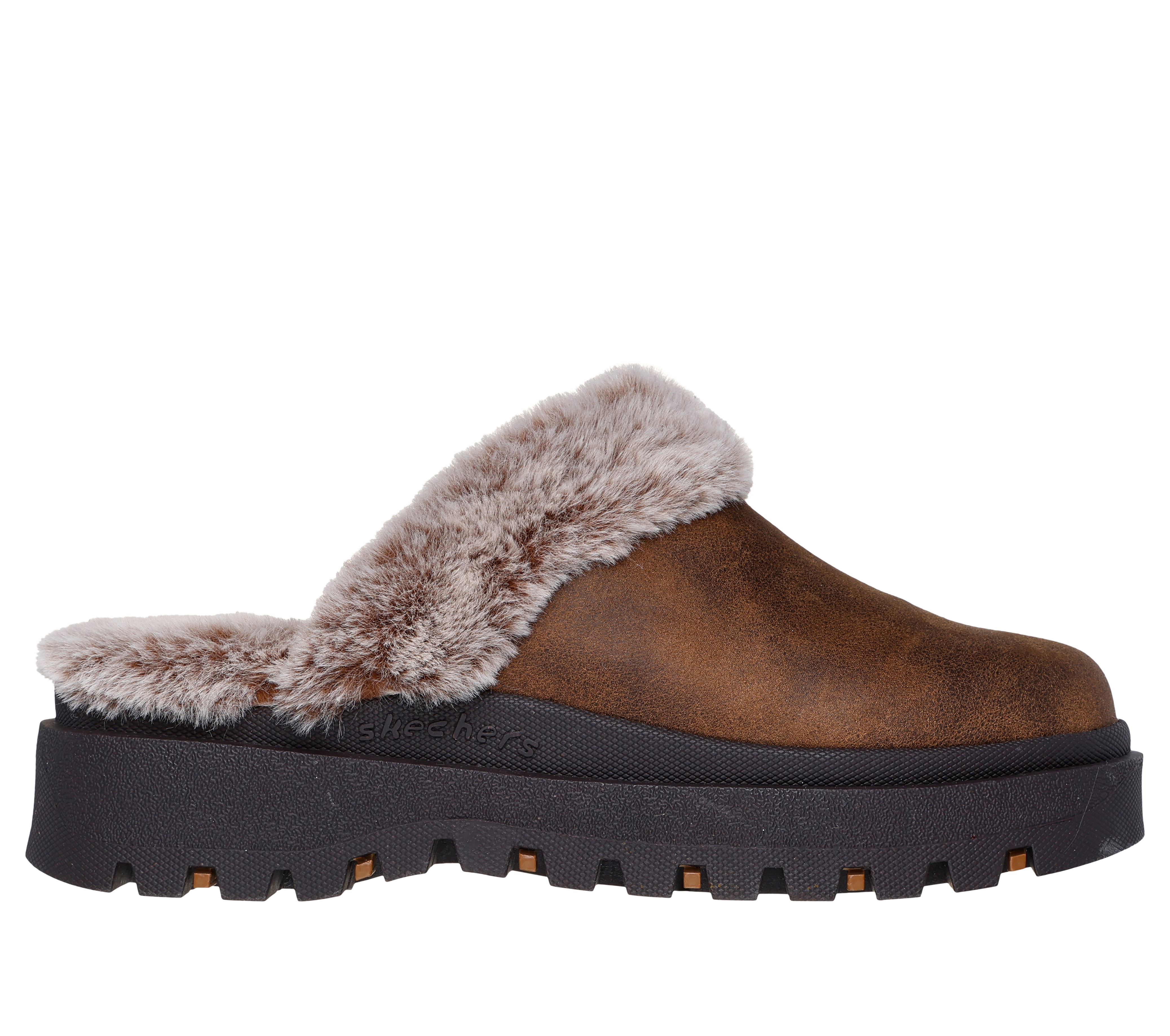 Skechers Women s Shindigs Comfyy Slipper Size 6.0 Chestnut Textile Vegan
