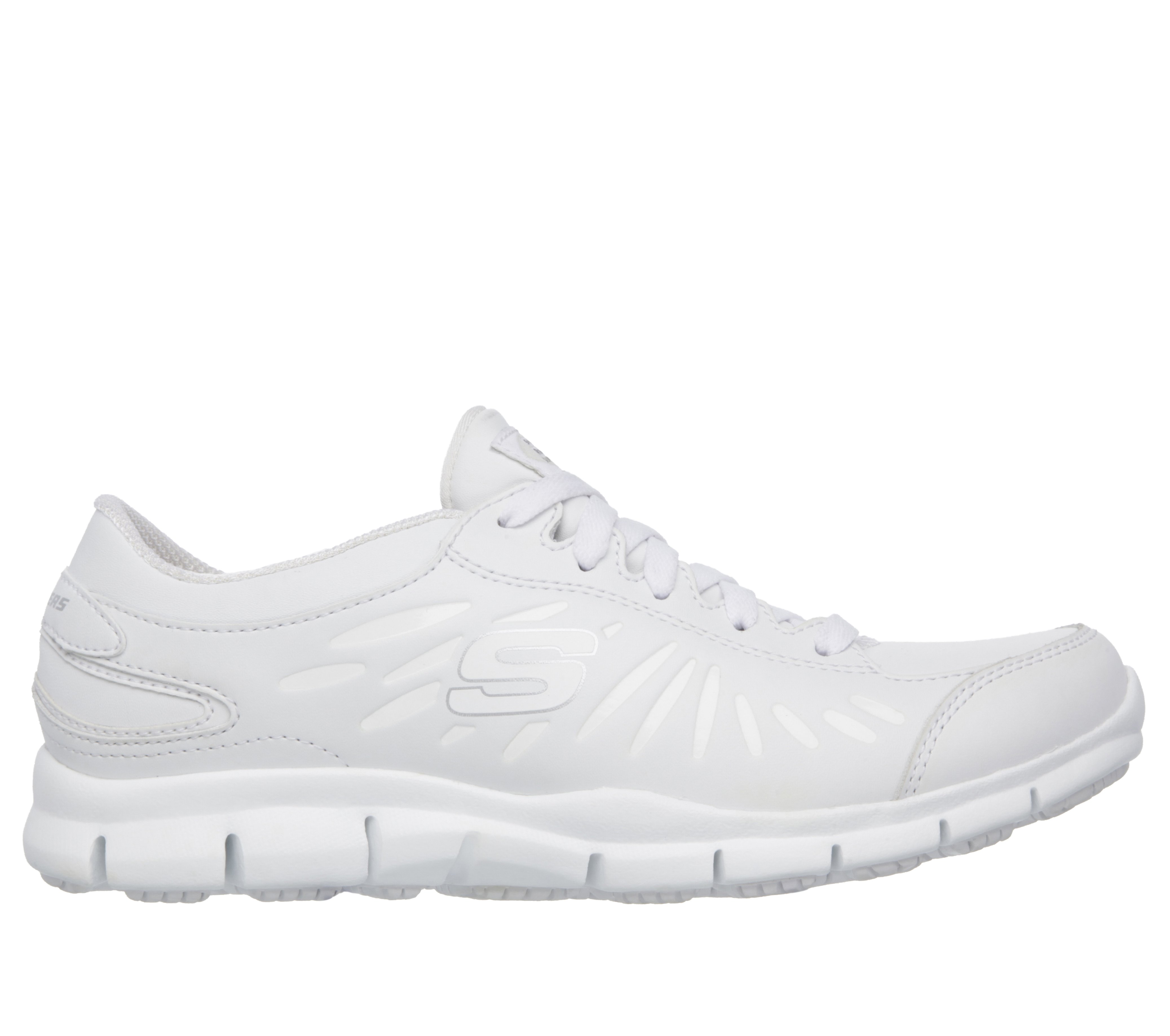 skechers for work women's eldred slip resistant shoe white