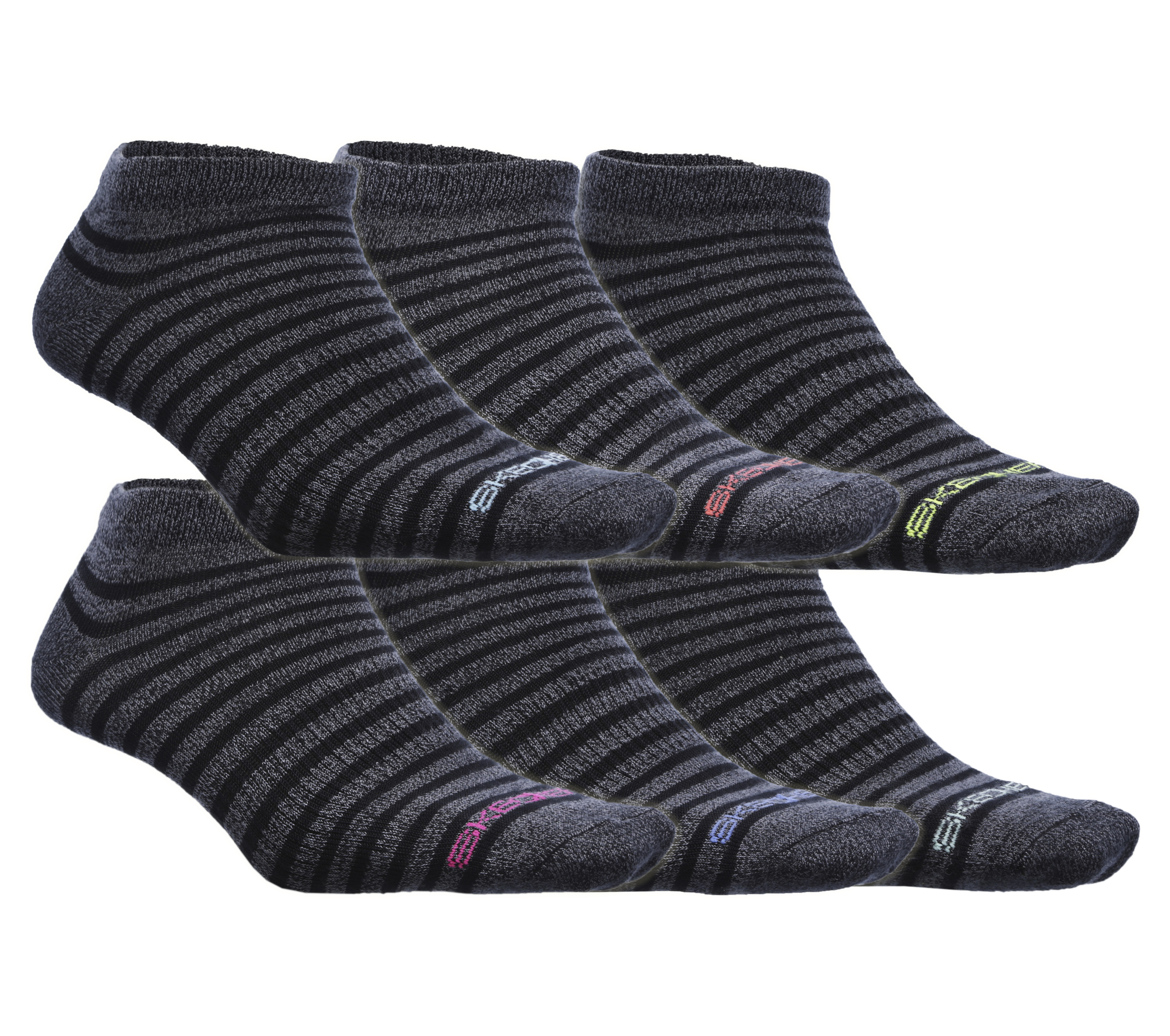 6 Pack Low Cut Stripe Socks | SKECHERS