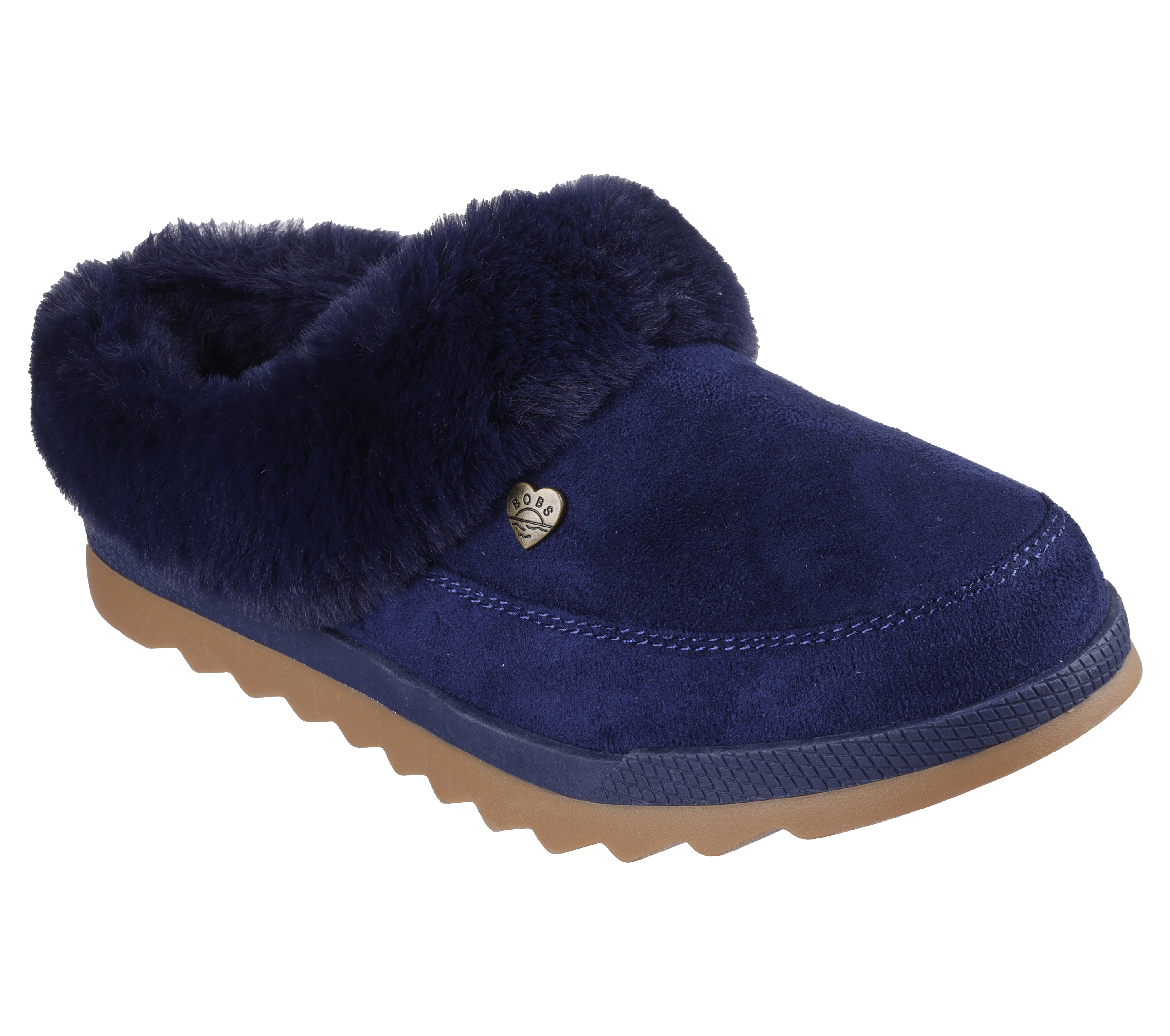 Skechers Women s Bobs Cozy Chill Slipper Size 6.0 Navy Textile Metal Vegan