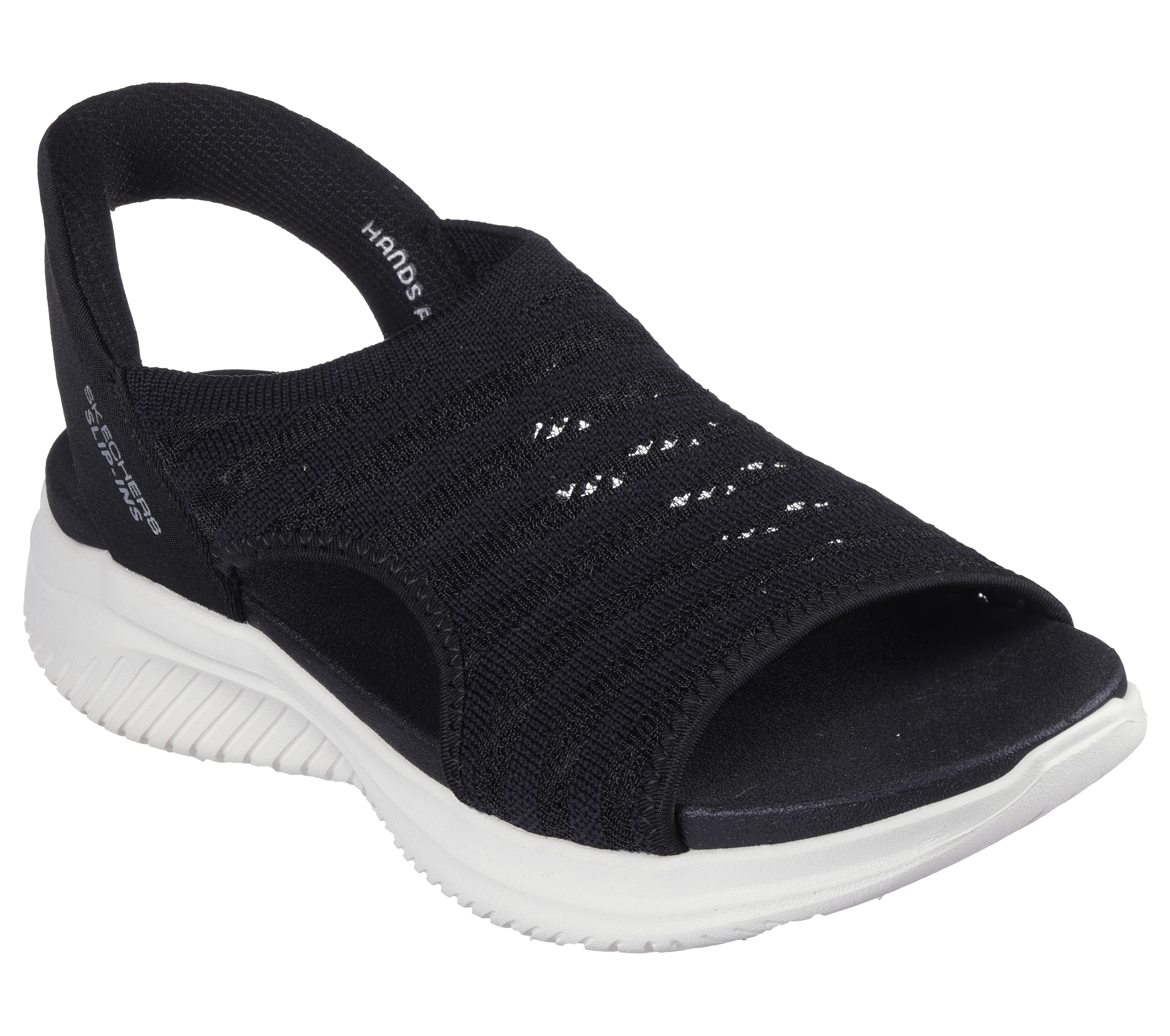 Skechers Women s Hands Free Slip ins Ultra Flex 3.0 Sun Warmth Sandals Size 10.0 Black Textile Vegan Machine Washable