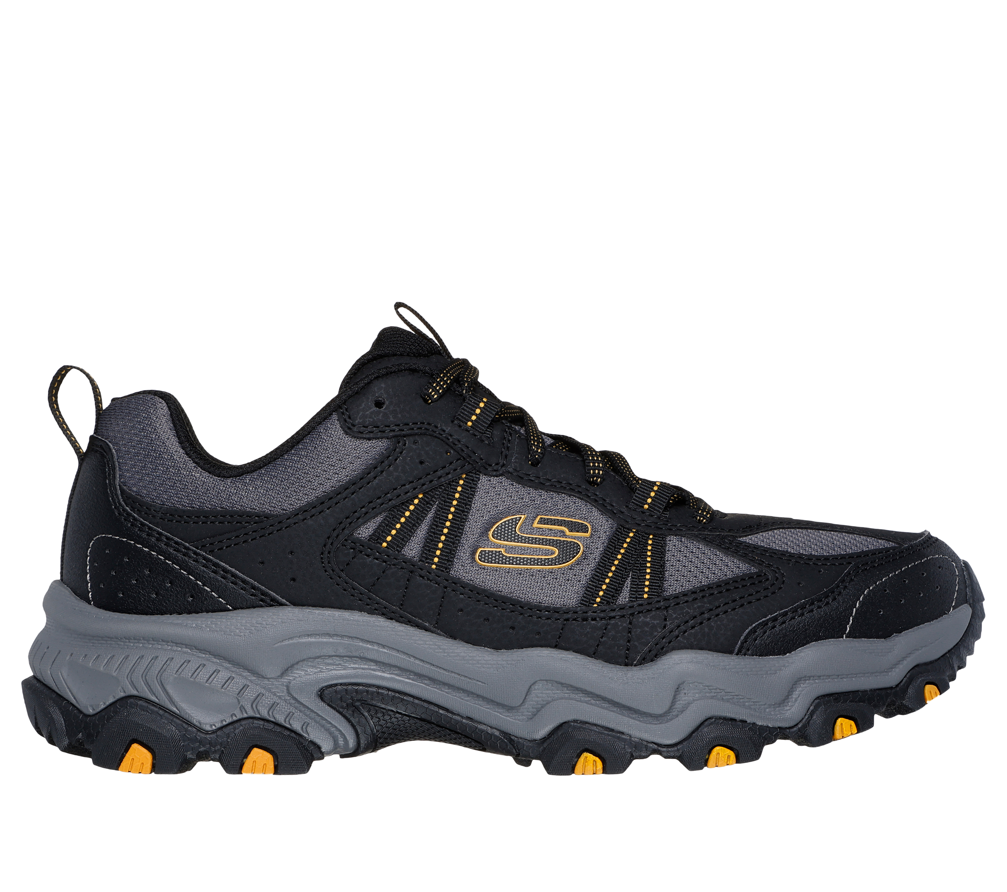 Skechers Stamina at Upper Stitch Men s Shoes Black Charcoal 11 EE Wide