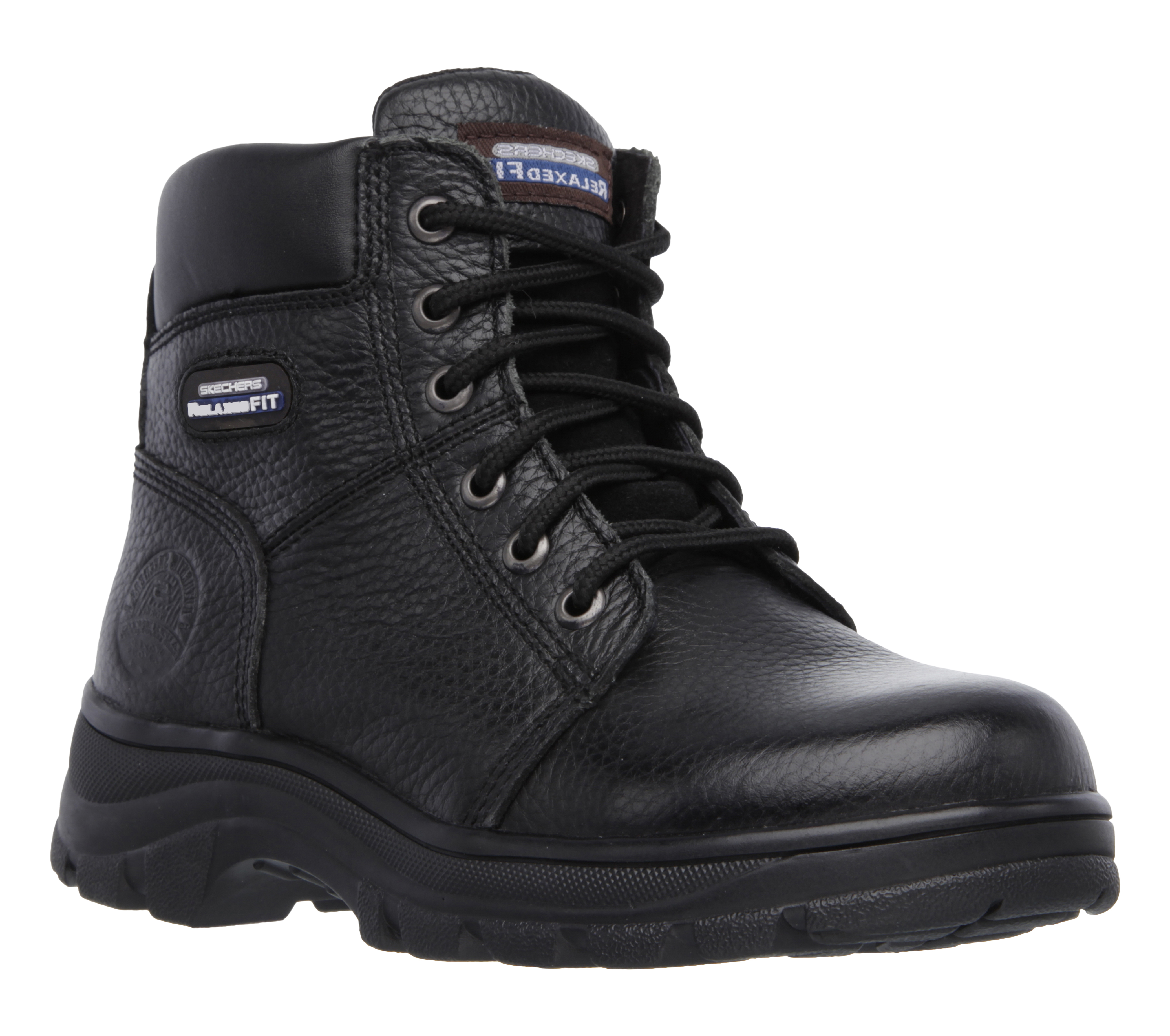 skechers work boots black