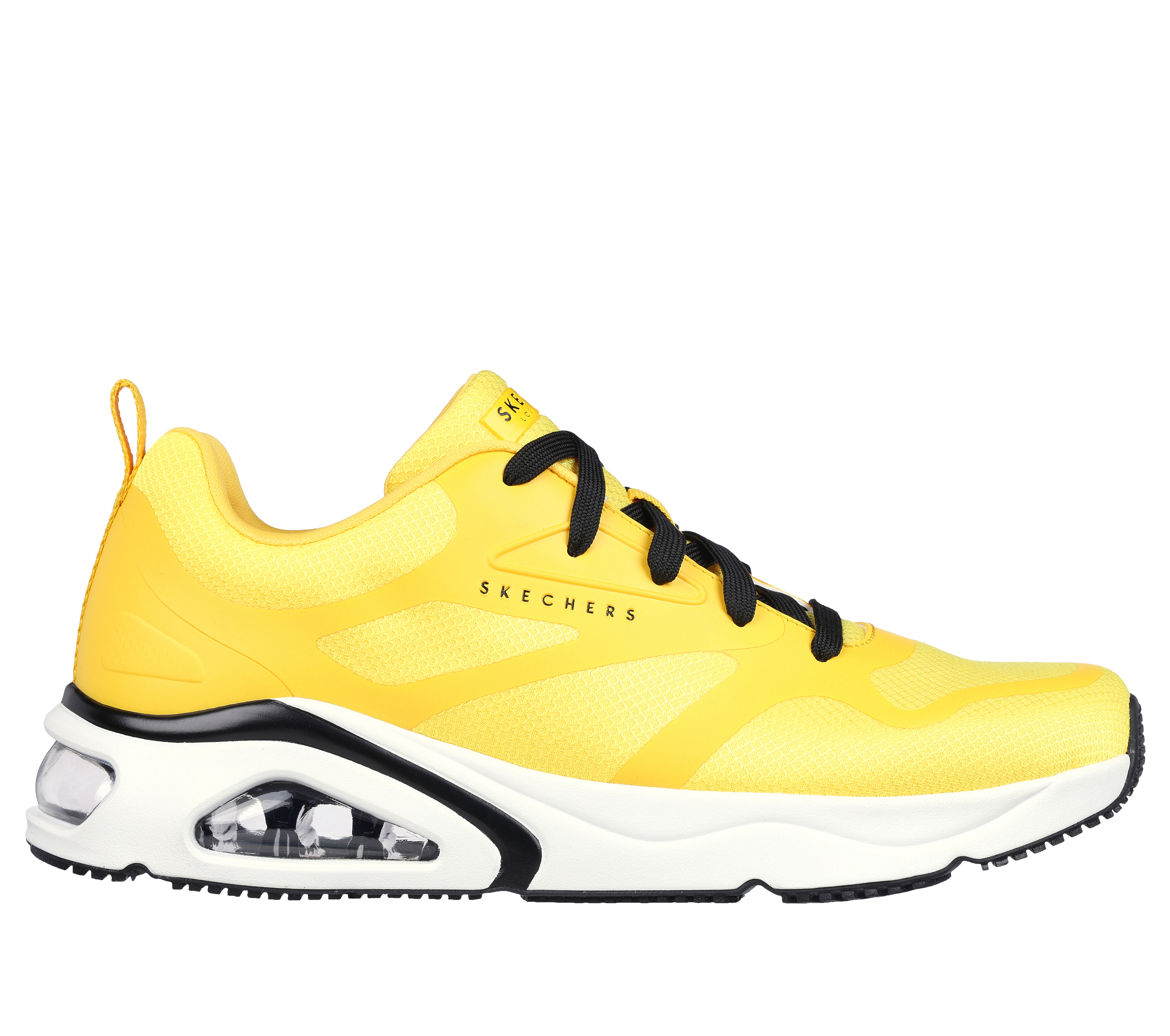 and yellow sneakers