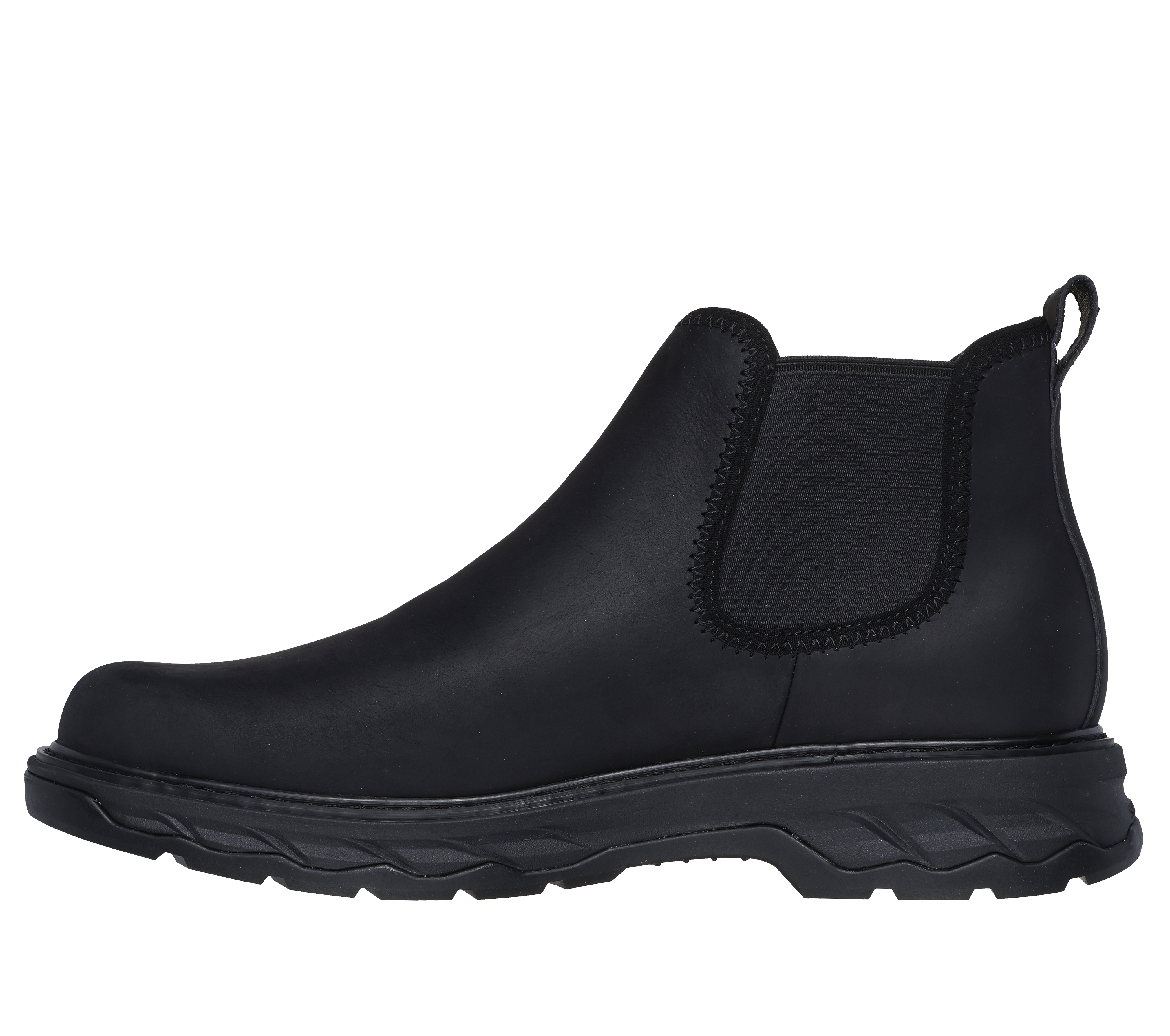 Skechers Men s Relaxed Fit Lockett Heath Boots Size 9.0 Black Leather Textile Synthetic