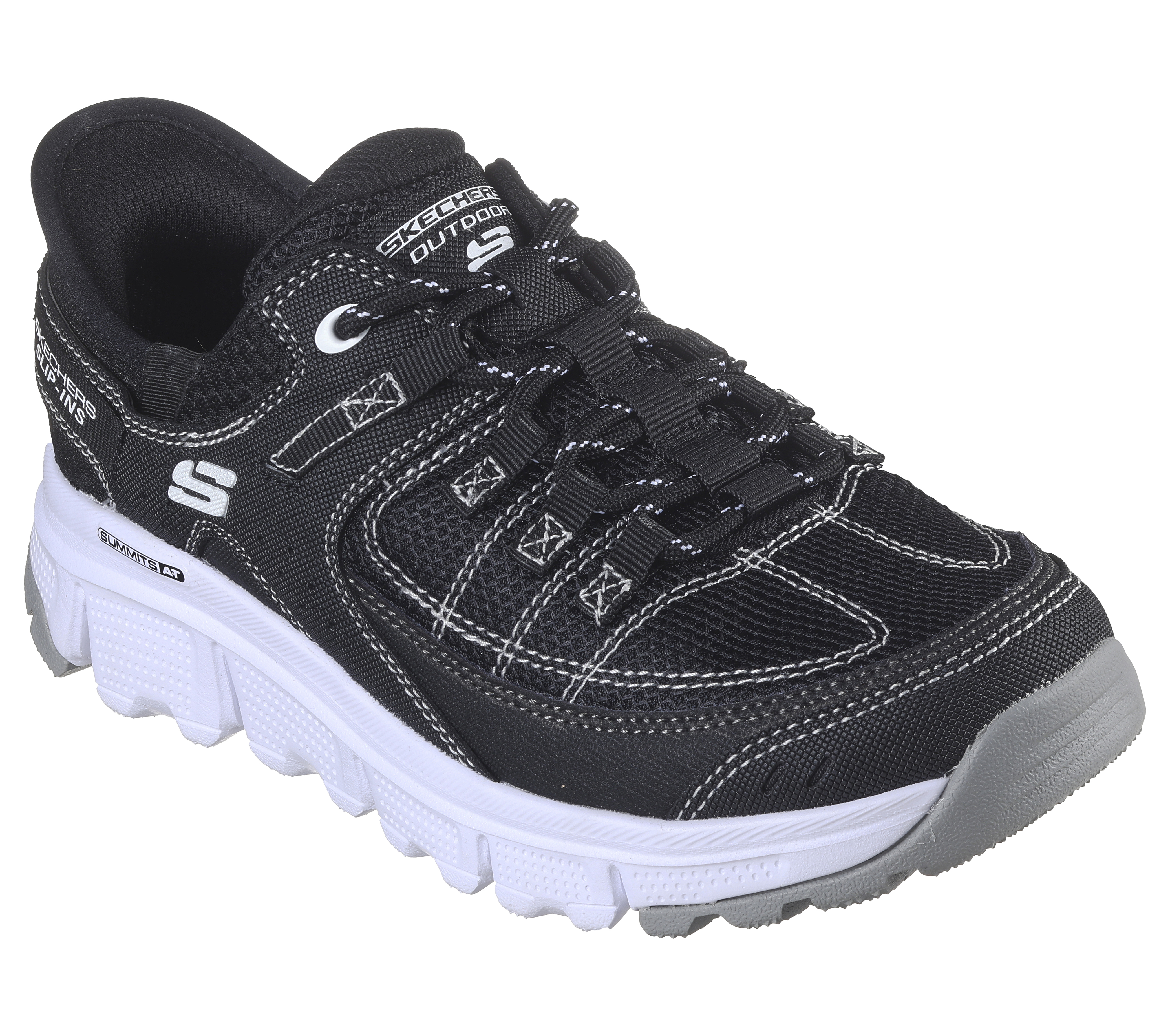 Skechers Women s Slip ins Summits at Sneaker Size 5.0 Wide Black White Synthetic Textile