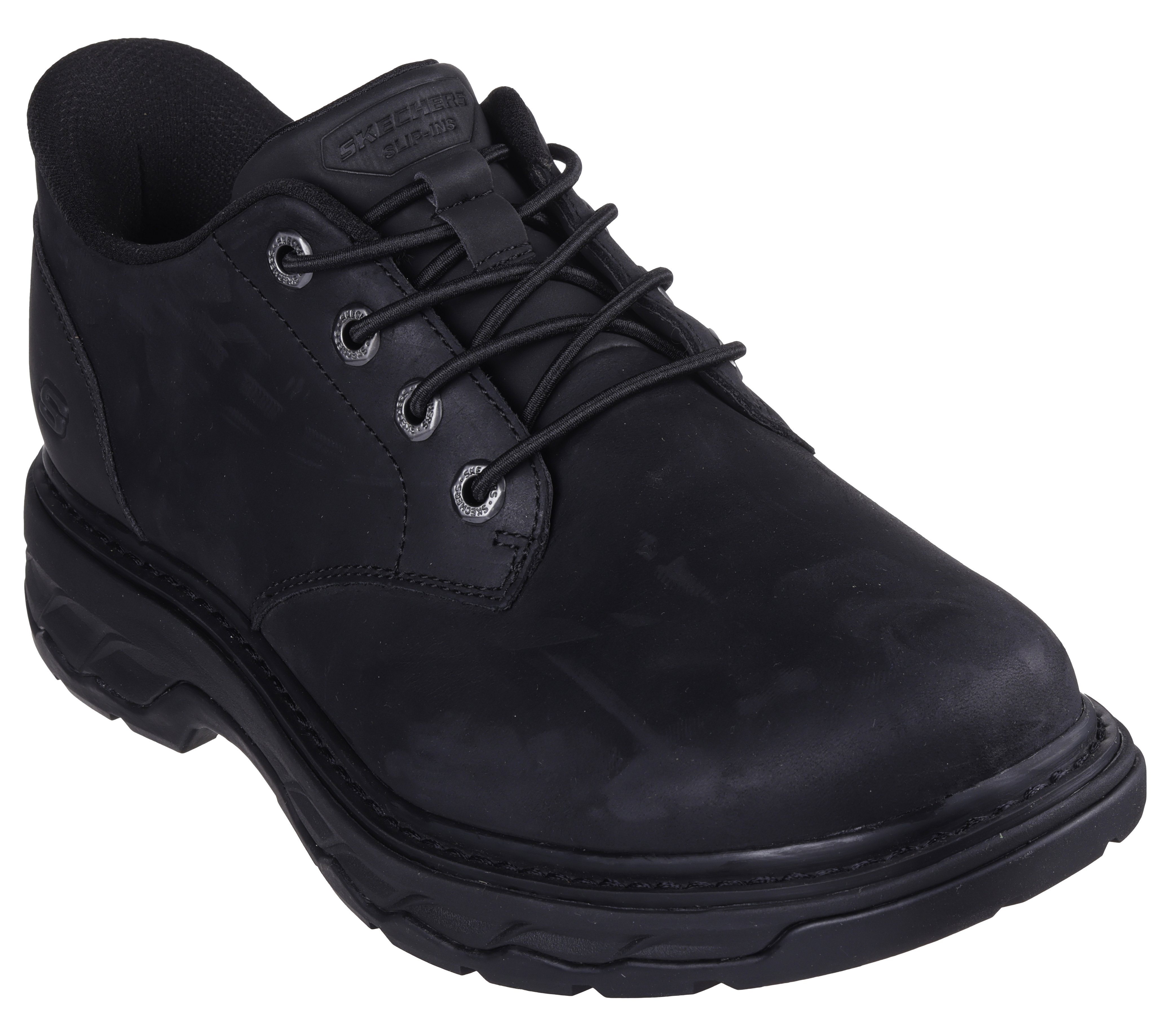 Skechers Men s Slip Ins Relaxed Fit Lockett Gustav Boots Size 7.5 Black Leather Synthetic